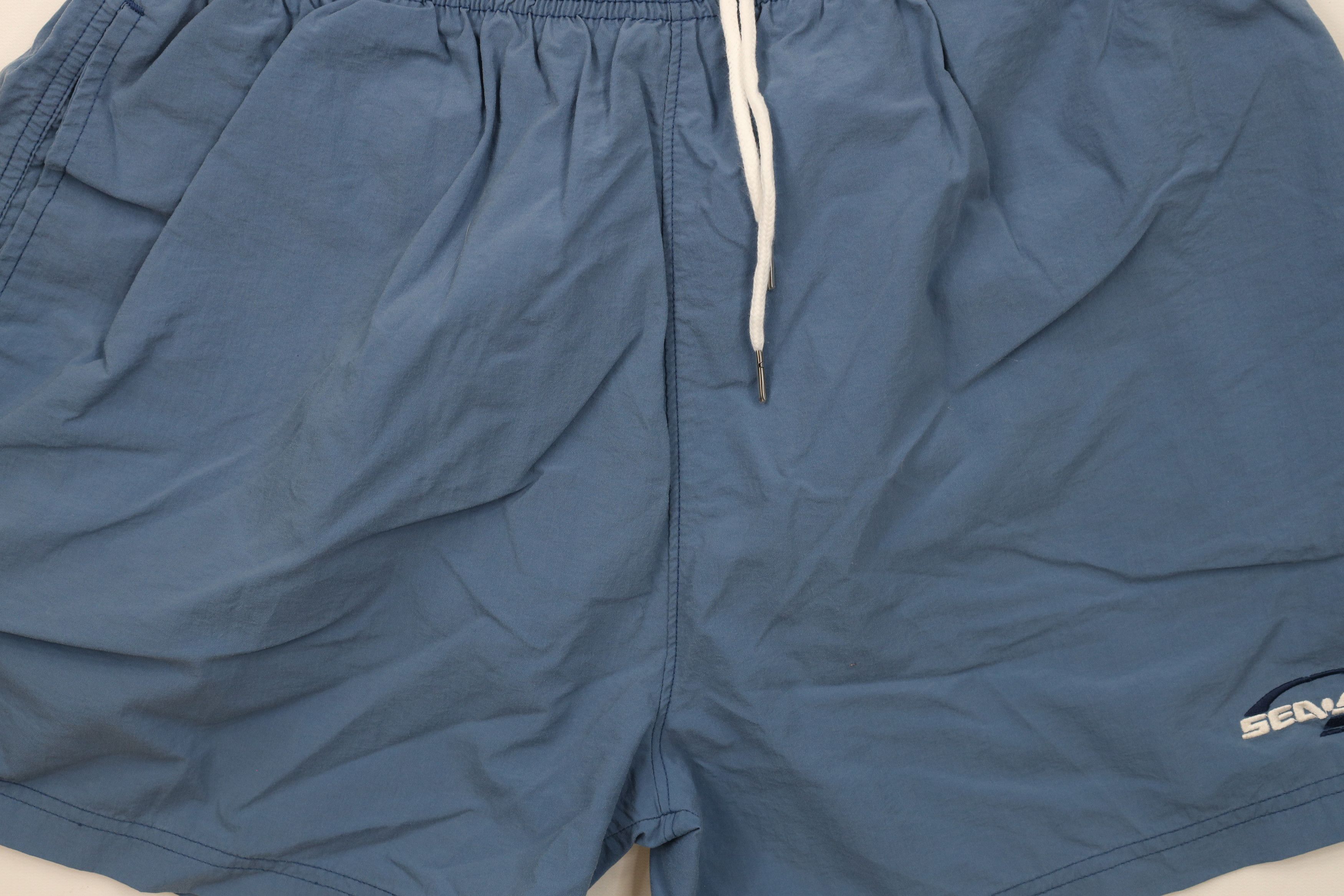 Vintage Vintage 90s Sea Doo Bombardier Lined Shorts Trunks Blue Size US 36 / EU 52 - 3 Thumbnail