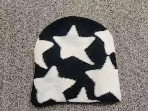 Other Big Stars All Over Graphic No Cuff Beanie Hat Black Size ONE SIZE - 4 Thumbnail
