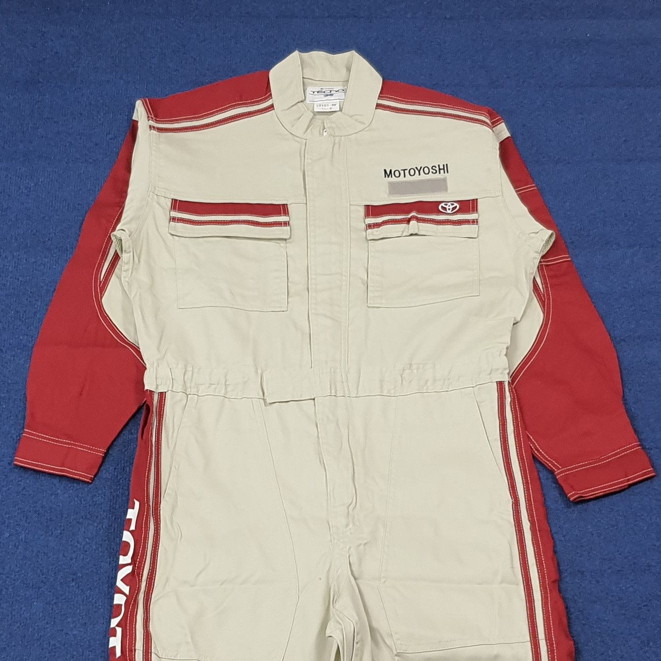 Japanese Brand Vintage Toyota TECNO Racing 90s Workwear Coverall C274N26 Size US L / EU 52-54 / 3 - 3 Thumbnail