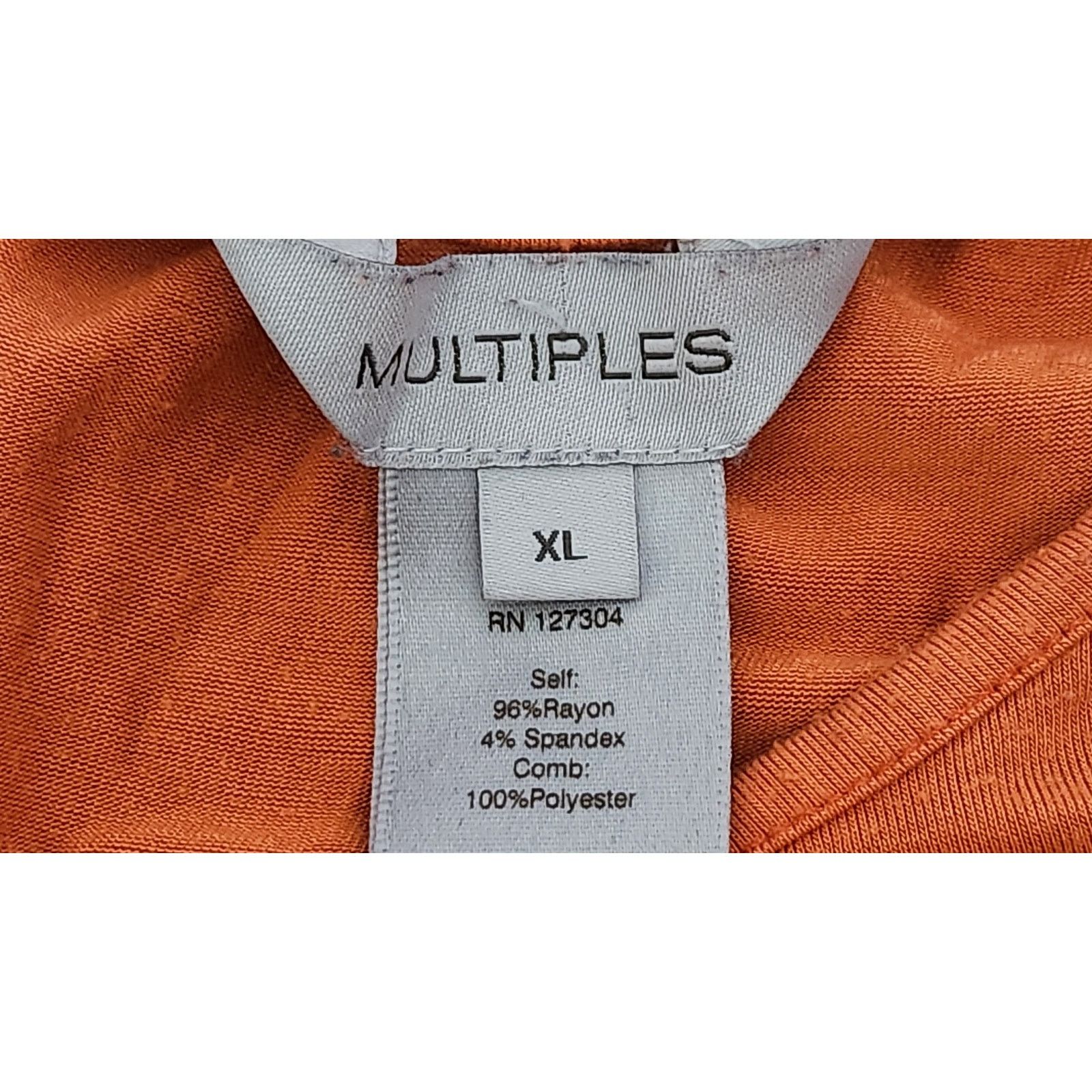 Other Multiples Orange Short Sleeve Sheer Hem Top XL Lightweight Size XL / US 12-14 / IT 48-50 - 5 Thumbnail