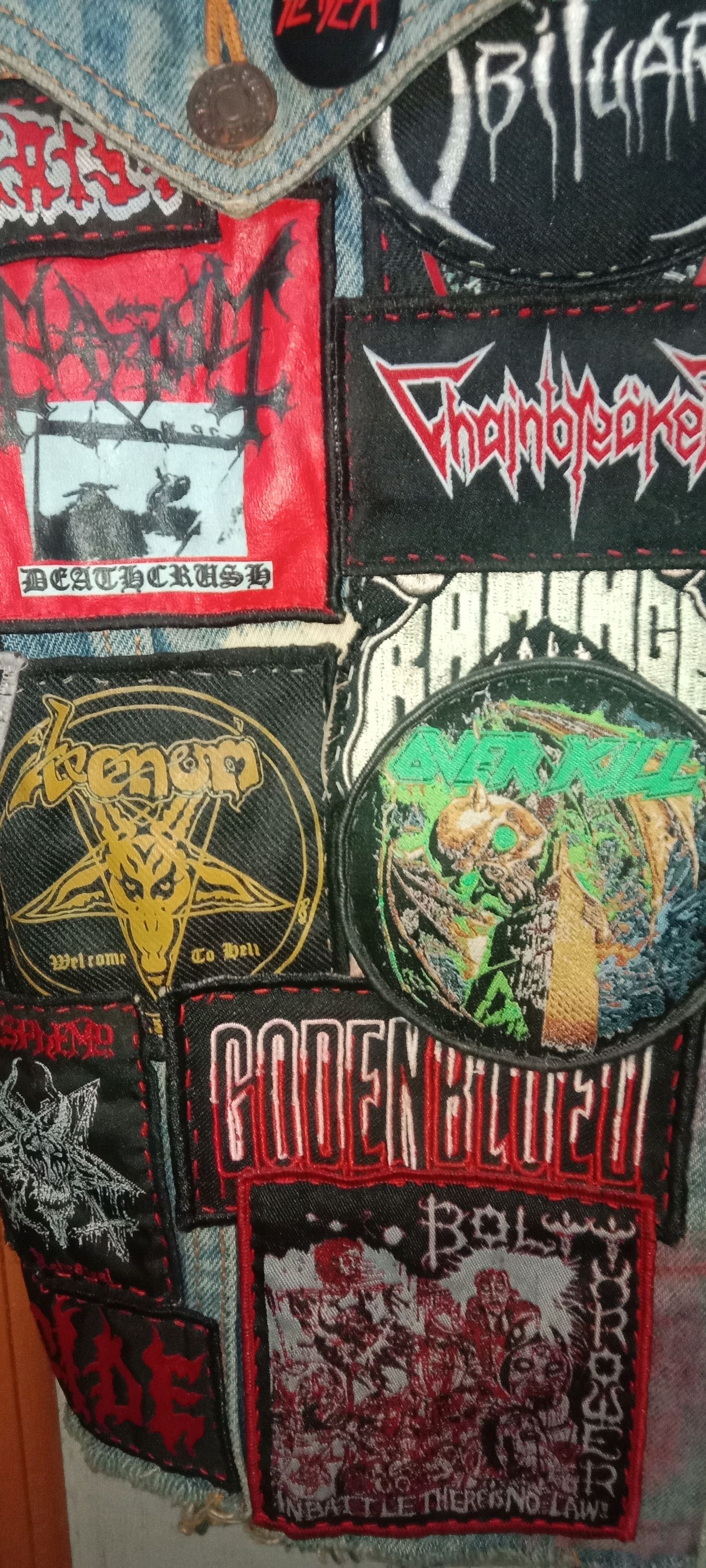 Levi's Vintage Metal Battle Vest–Custom Thrash & Death Metal Jacket Size US M / EU 48-50 / 2 - 3 Thumbnail