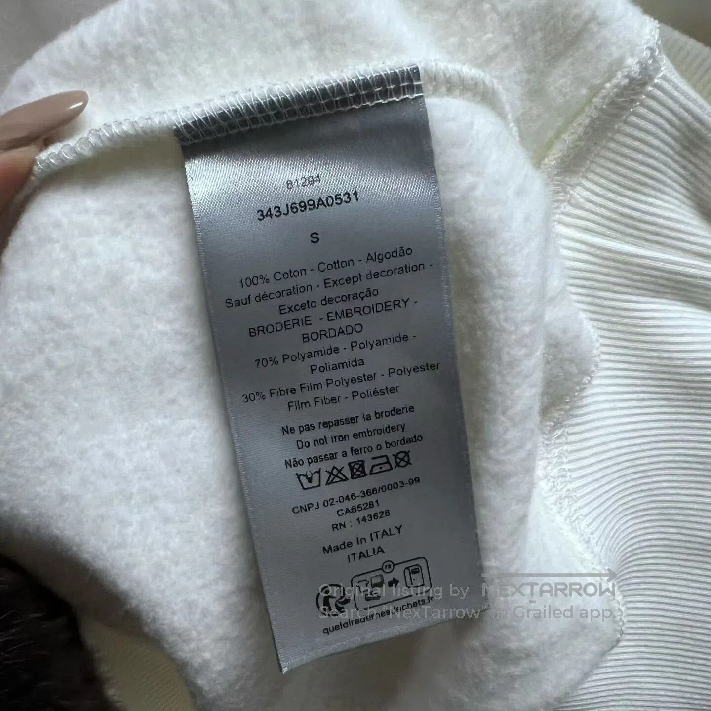 Dior Dior Solid-color logo embroidered round-neck hoodie| Size US XXL / EU 58 / 5 - 4 Thumbnail