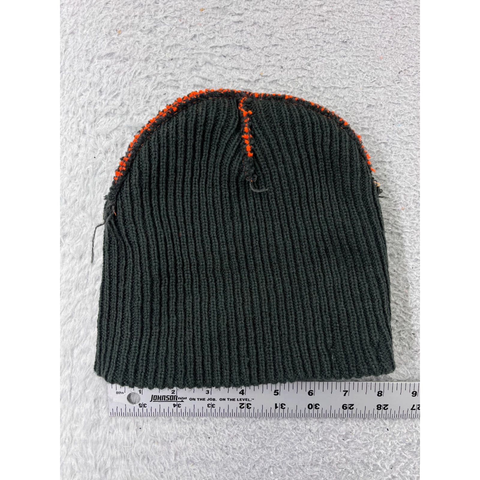 Vintage Kaiback Beanie Hat Adult One Size Gray Orange Knit 100% Acrylic Ski Snowboard Size ONE SIZE - 4 Thumbnail