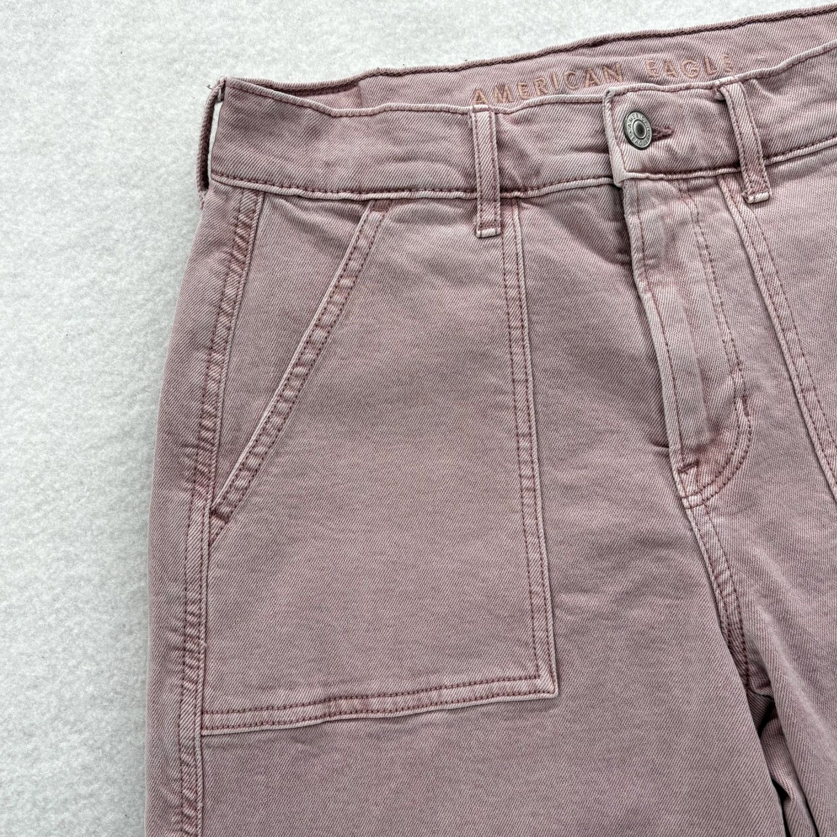 American Eagle Outfitters VINTAGE American Eagle Jeans Womens 2 Pink High Rise Wide-Leg Stretch Denim Y2K Size 26" / US 2 / IT 38 - 3 Thumbnail