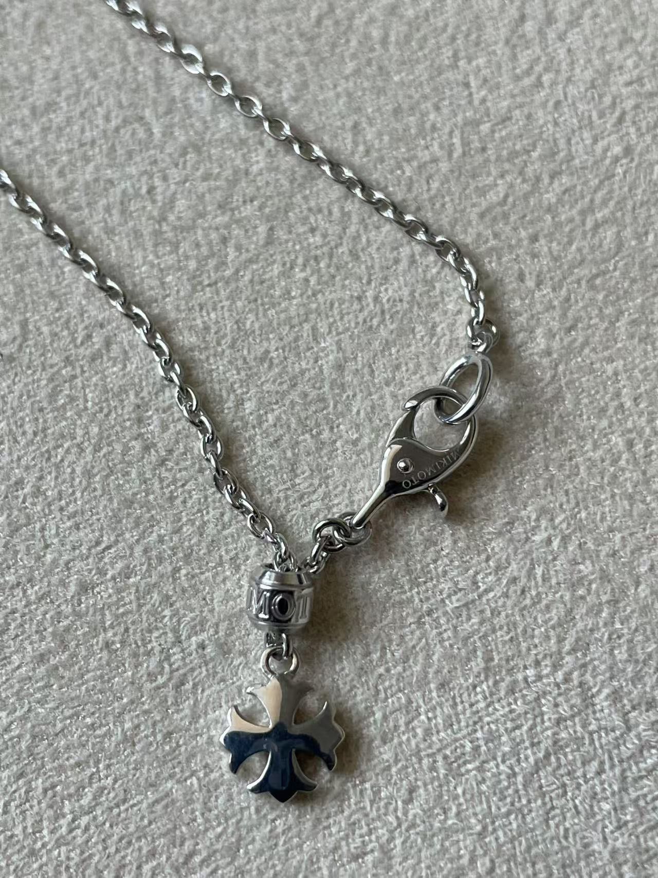 Chrome Hearts Chrome Hearts Mikimoto 18K White Gold Cross Pearl Necklace Size ONE SIZE - 11 Thumbnail