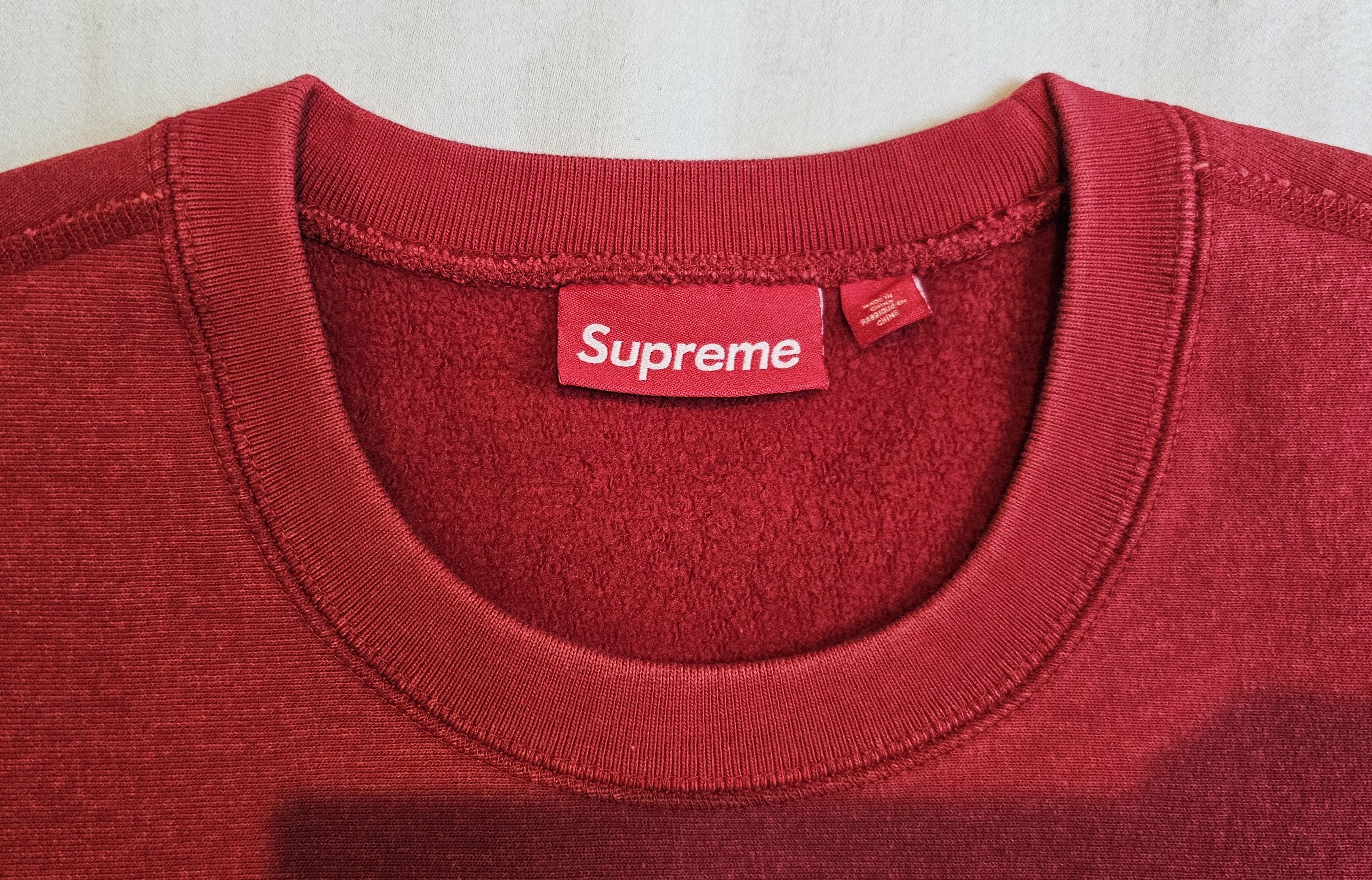 SUPREME WASHED BOXLOGO CREWNECK RED