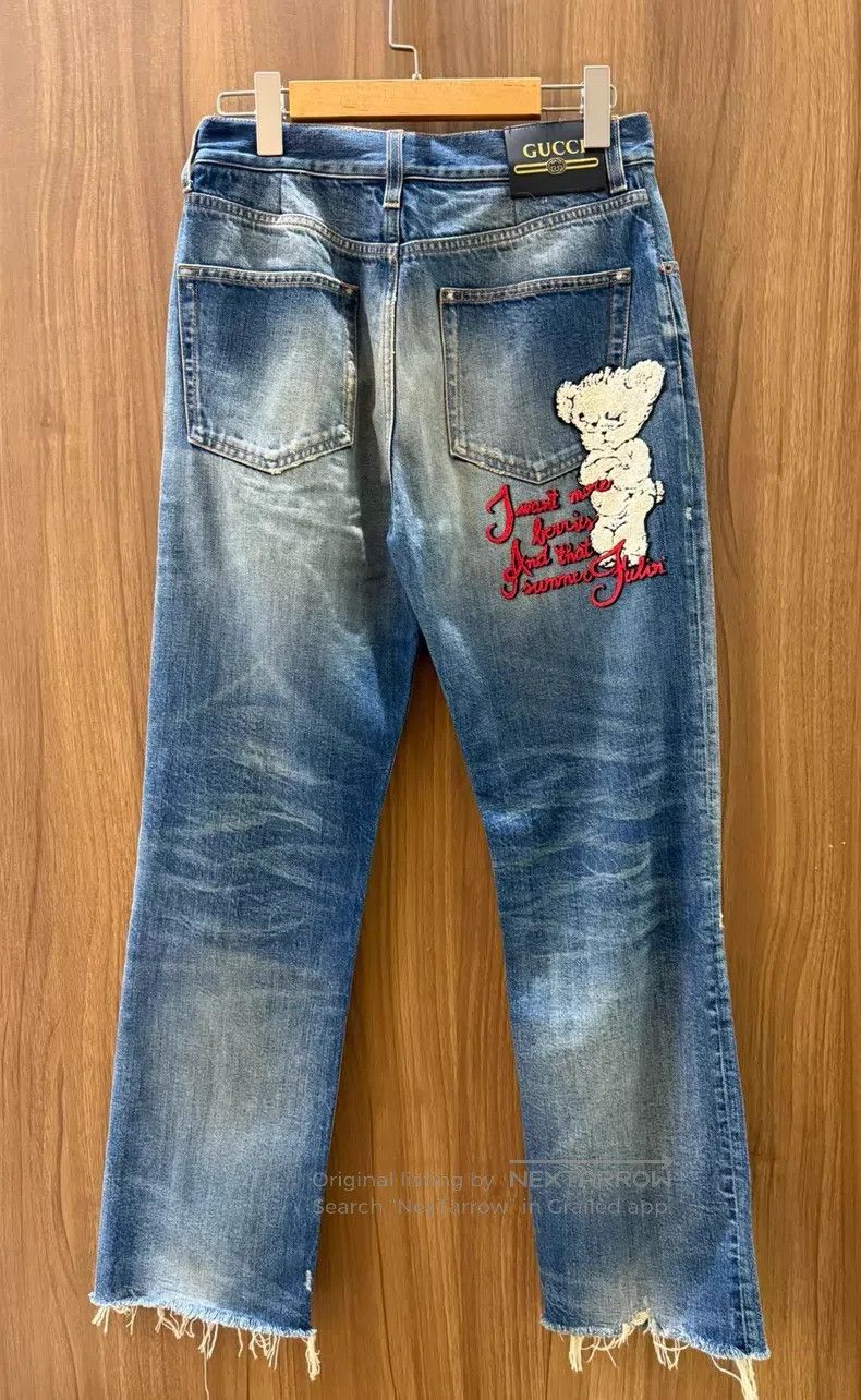 Gucci Gucci Bear-embroidered jeans Size 42" / US 20 - 2 Thumbnail