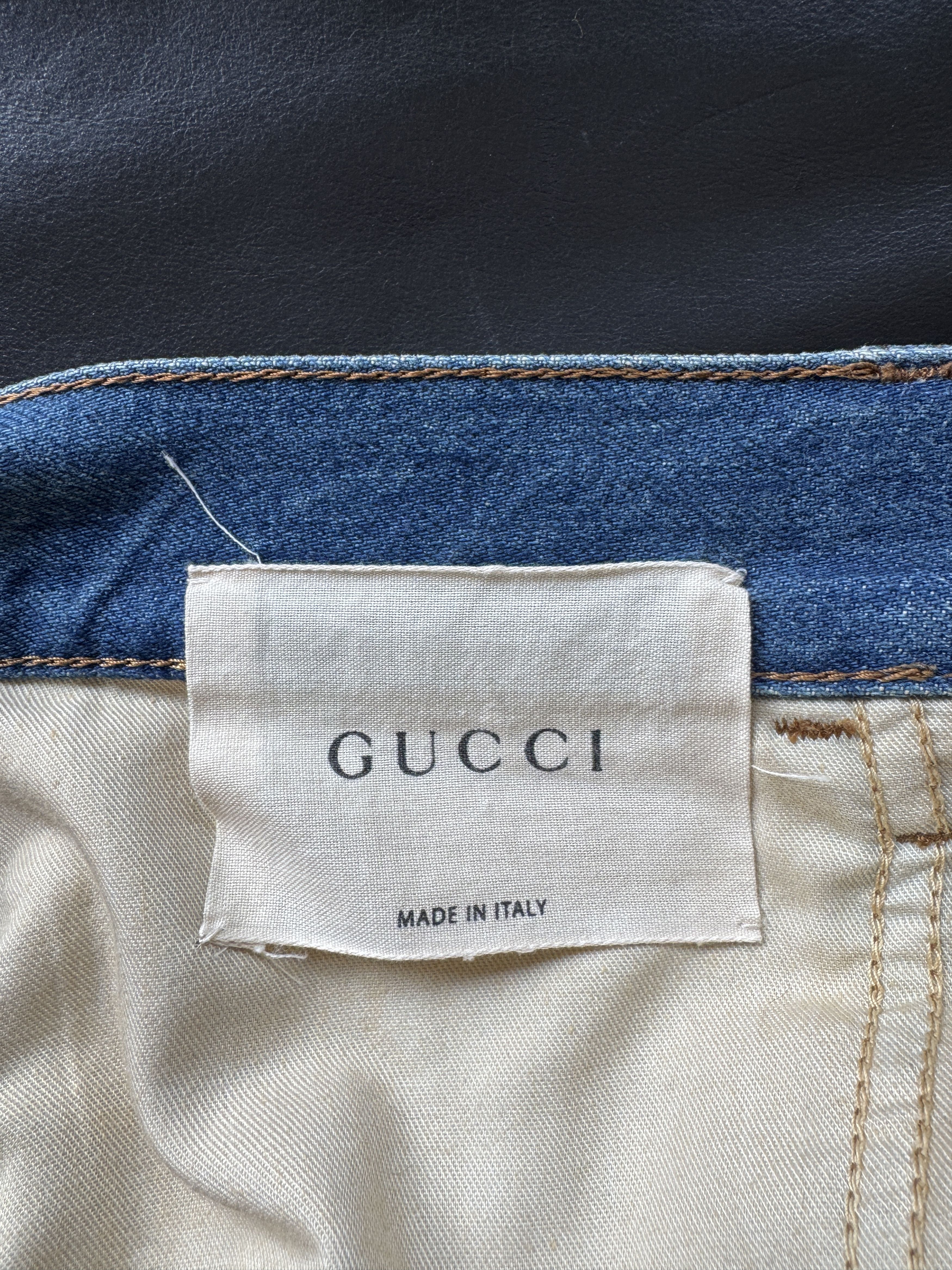 Gucci Snake Embroidered Denim Jeans Size US 31 - 17 Thumbnail