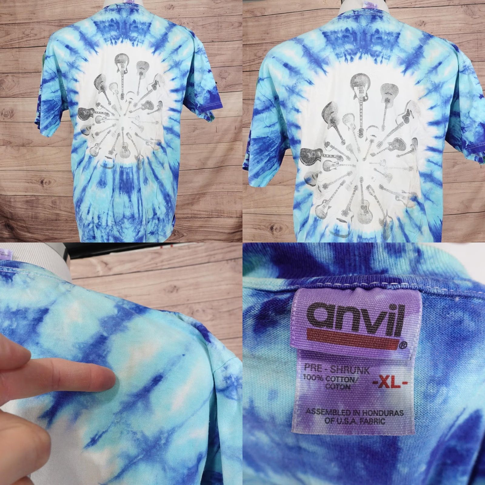 Anvil VINTAGE Grateful Dead Shirt Mens XL Blue Rose Earth Tie-Dye 1993 Graphic Tee Size US XL / EU 56 / 4 - 8 Thumbnail