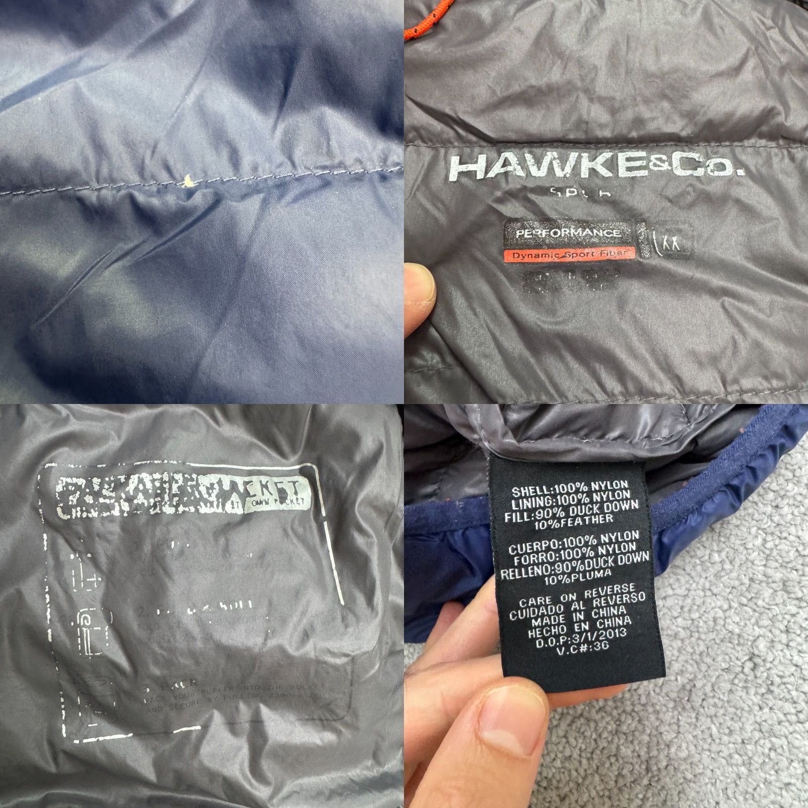 Vintage Hawke & Co Vest Puffer Jacket Mens 2XL Navy Blue Full Zip Outdoor Quilted Bodywarmer Down Insulation Regular fits Winter Fall Spring 54 in Chest Size US XXL / EU 58 / 5 - 8 Thumbnail