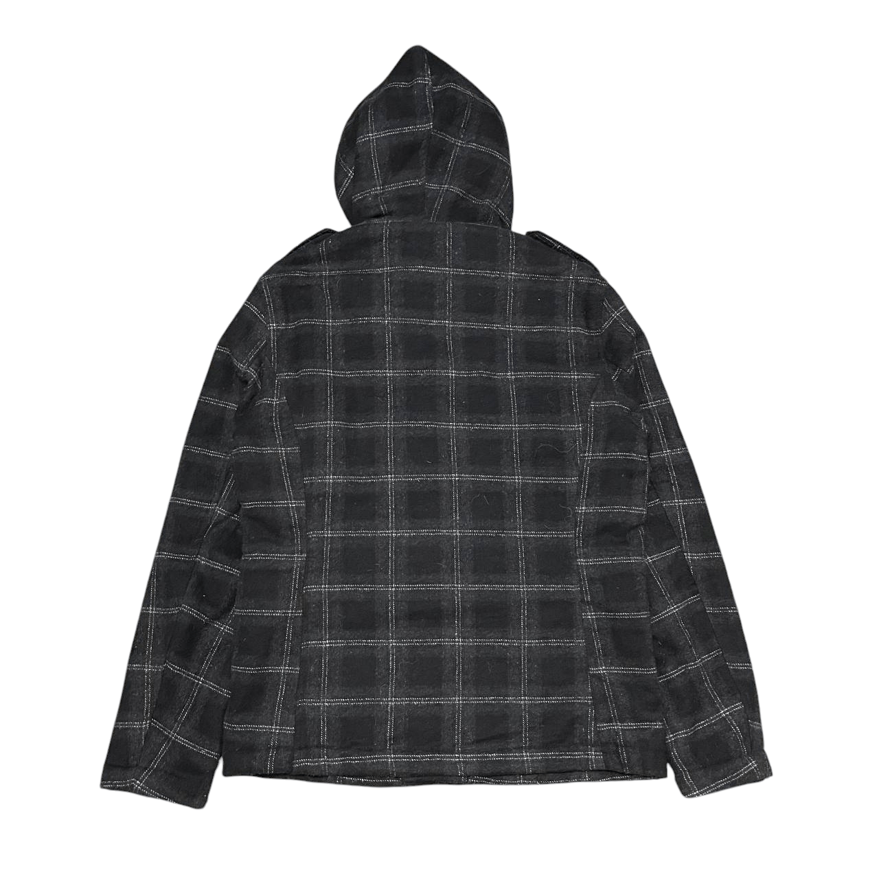 In The Attic Vintage In The Attic Plaid Fur Hooded Jacket Size US L / EU 52-54 / 3 - 14 Thumbnail