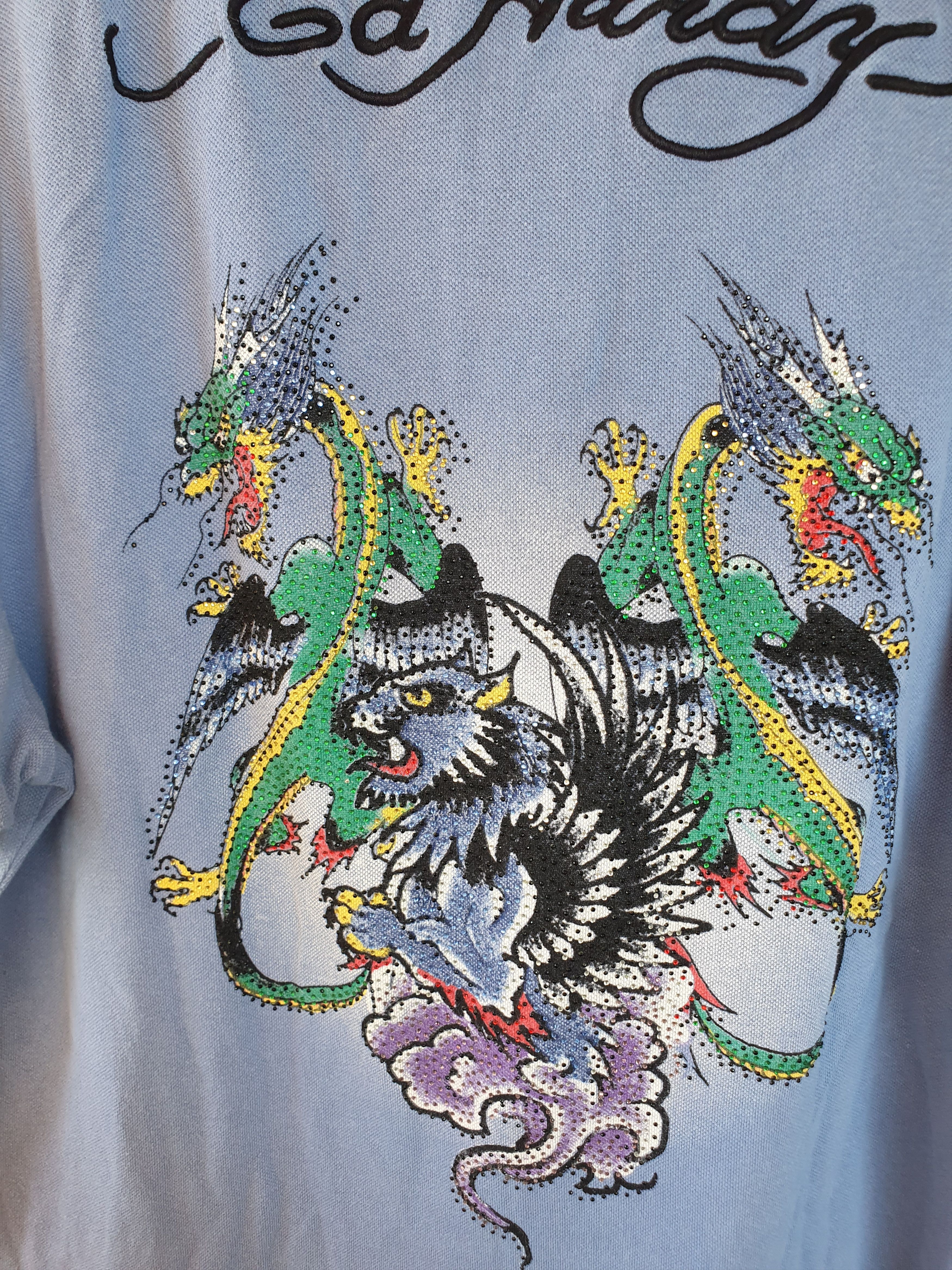 Christian Audigier × Ed Hardy Ed Hardy by Christian Audigier Polo Vtg Y2K Double Sided XXL Size US XXL / EU 58 / 5 - 5 Thumbnail