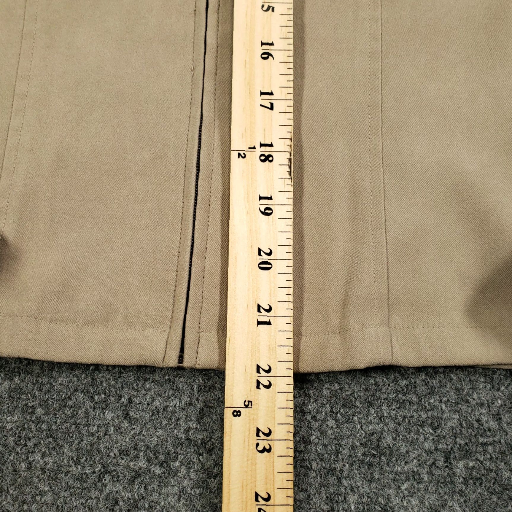 Express Express Jacket Womens 7/8 Khaki Full Zip Stretch Collared Long Sleeve Faux Suede Beige XS-XL Solid Zipper Casual Size M / US 6-8 / IT 42-44 - 6 Thumbnail
