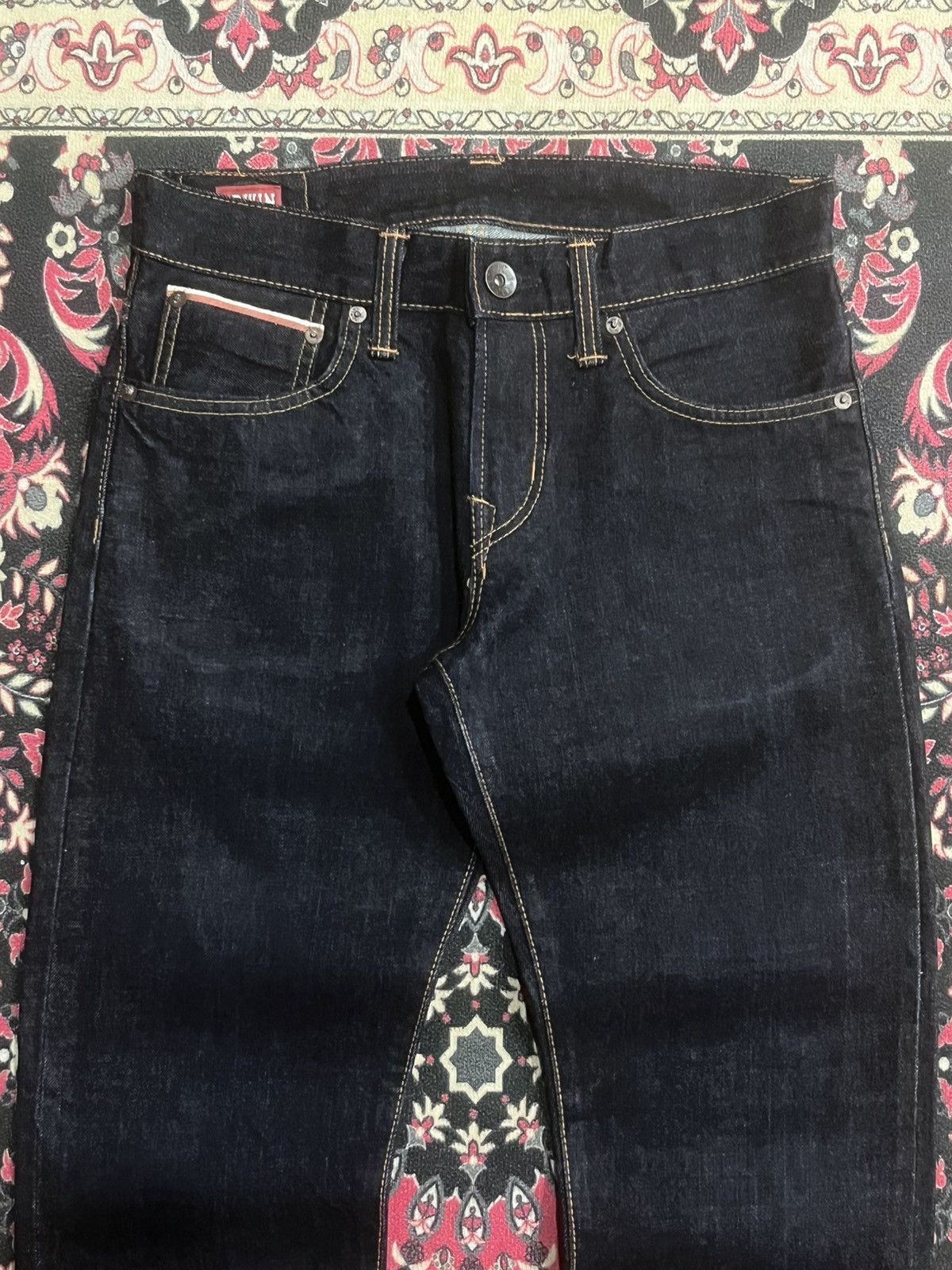 Edwin Edwin Made in Japan Raw Indigo Buckle Back Selvedge Jeans Size US 27 - 4 Thumbnail