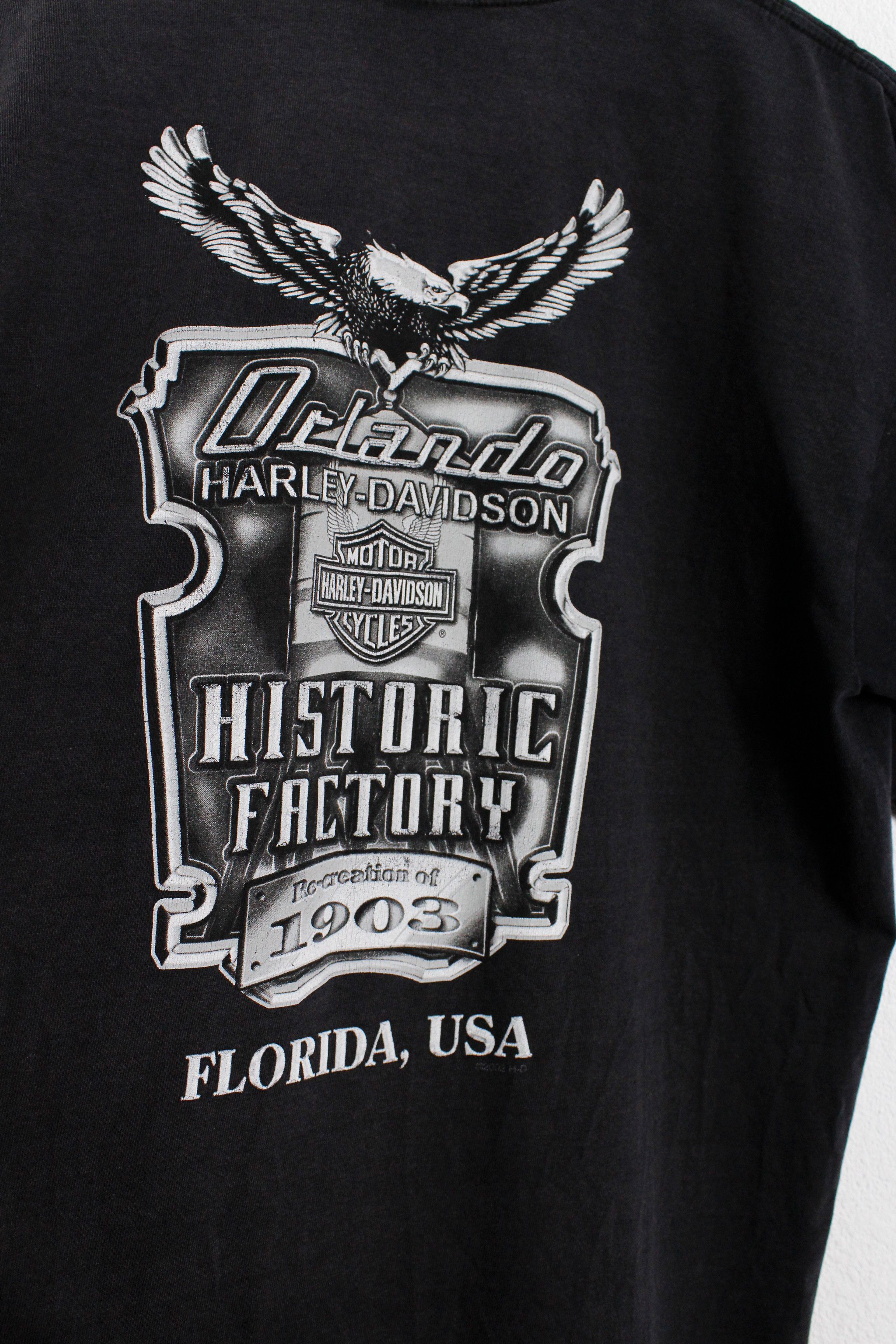 Harley Davidson × Vintage Vintage Harley Davidson Florida USA Graphic Tee Tshirt Y2K Size US L / EU 52-54 / 3 - 7 Thumbnail