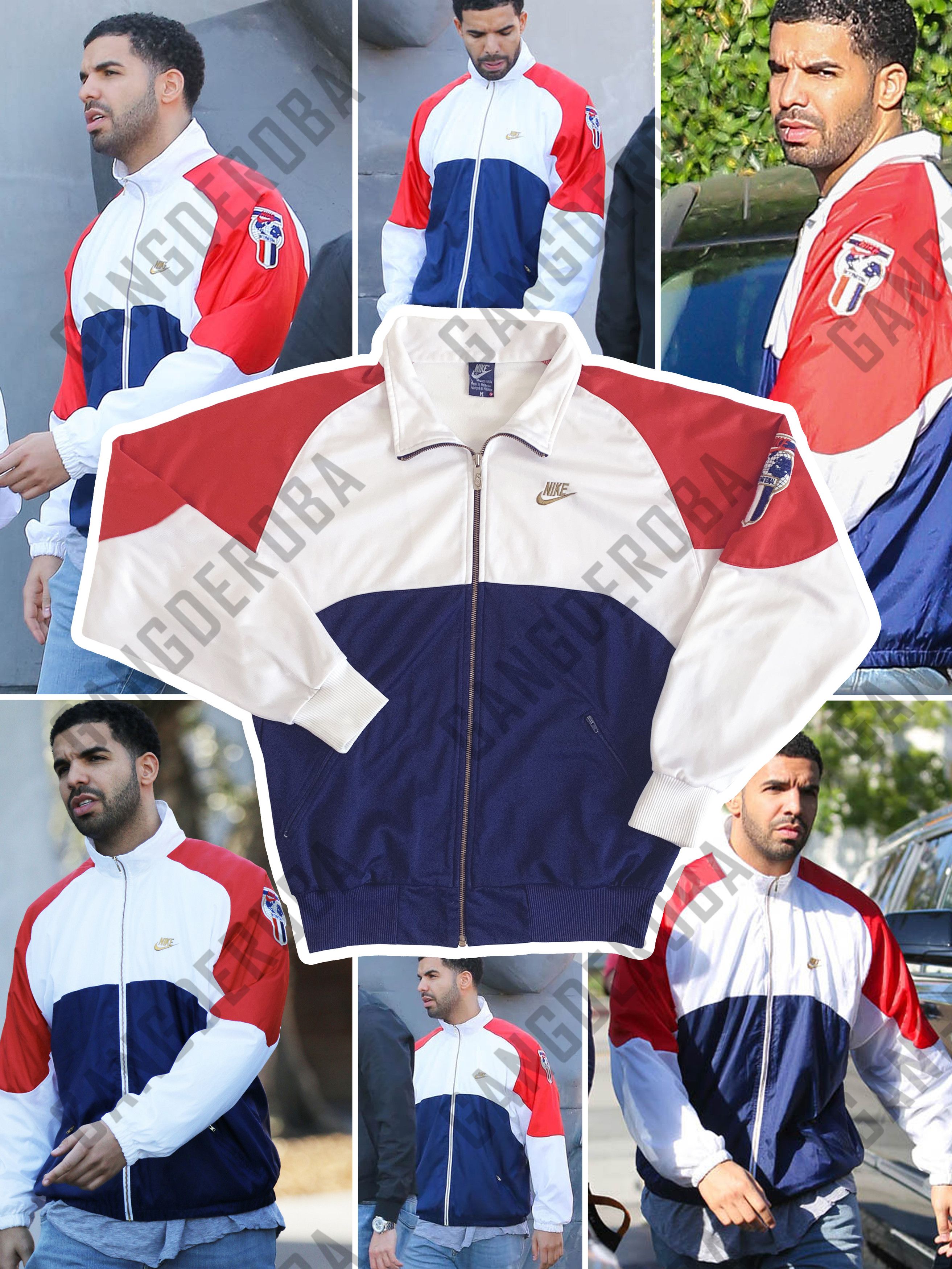 Nike RARE Vintage 80s NIKE INTERNATIONAL Track Jacket Drake Style Size US M / EU 48-50 / 2 - 1 Thumbnail