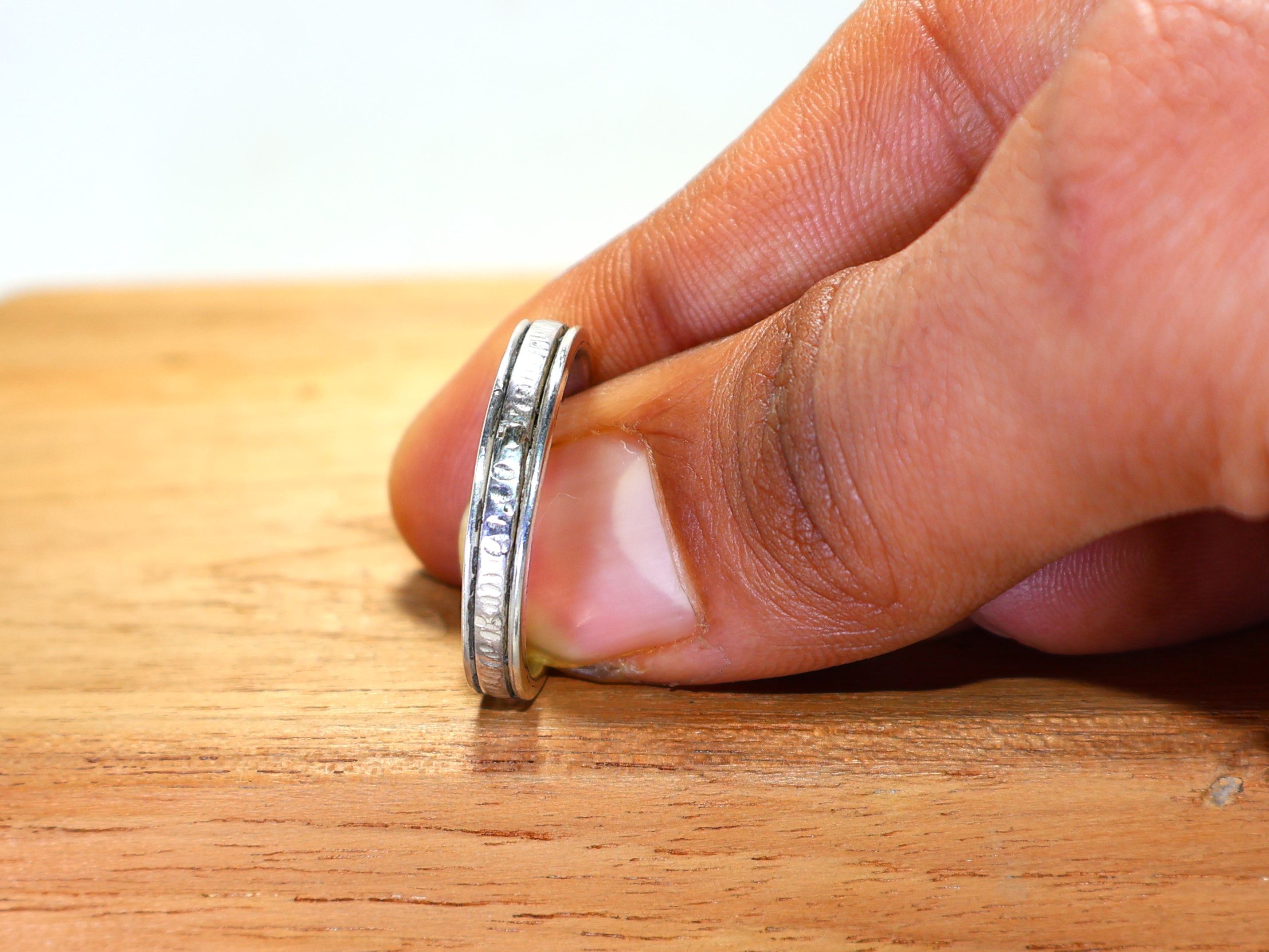 Handmade Spinner Ring, 925 Silver Ring, Fidget Ring, Minimalist Size ONE SIZE - 3 Thumbnail