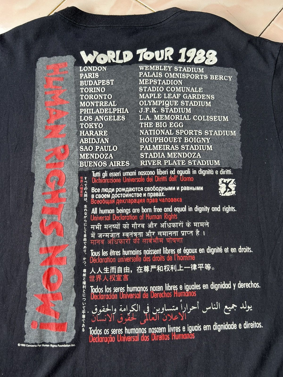 Reebok × Vintage Concerts For Human Rights Foundation World Tour 1988 Size US M / EU 48-50 / 2 - 8 Thumbnail