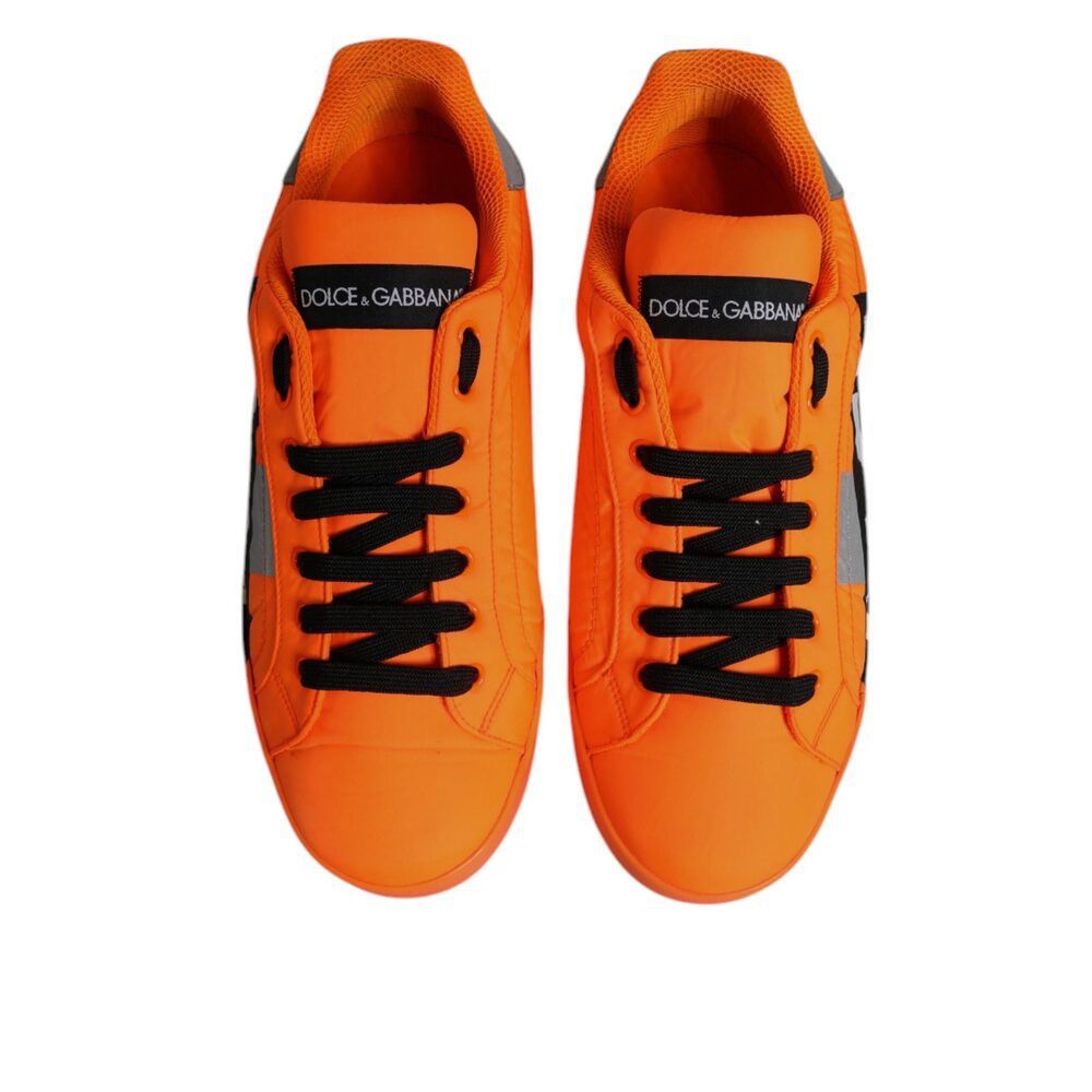 Dolce Gabbana Orange Portofino Logo Tape Men Sneakers Shoe