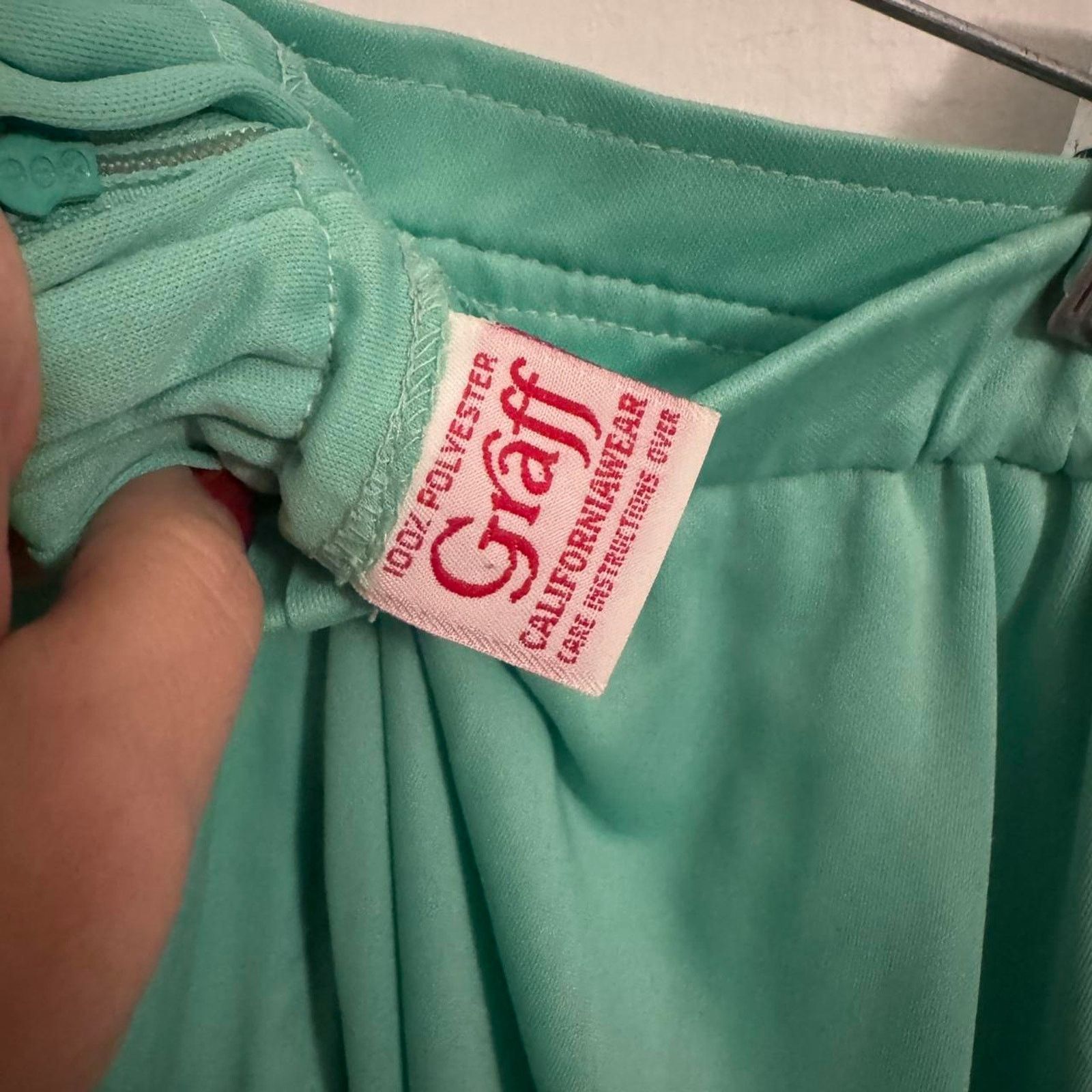 GRAFF Vintage Pastel Seafoam 70s Elevated Basic Aqua Mint Green Size 30" / US 8 / IT 44 - 6 Thumbnail