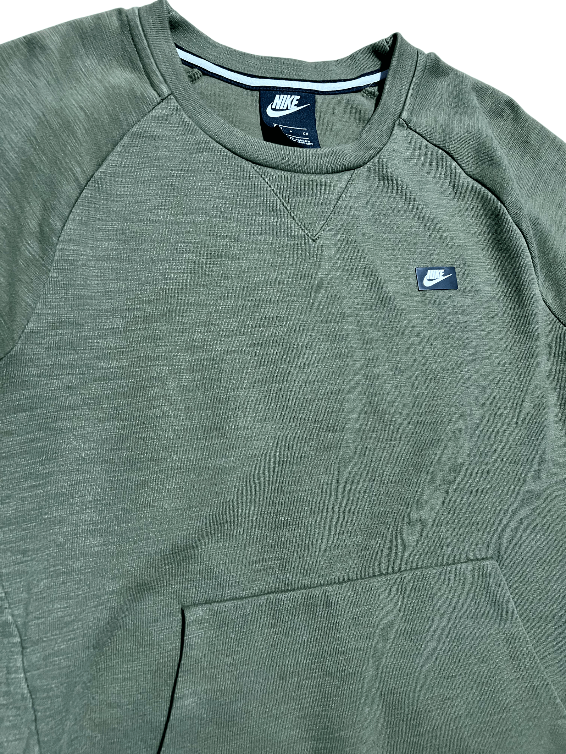 Nike Nike Classic Olive Green Pouch Crew Neck Sweatshirt Size US S / EU 44-46 / 1 - 2 Thumbnail