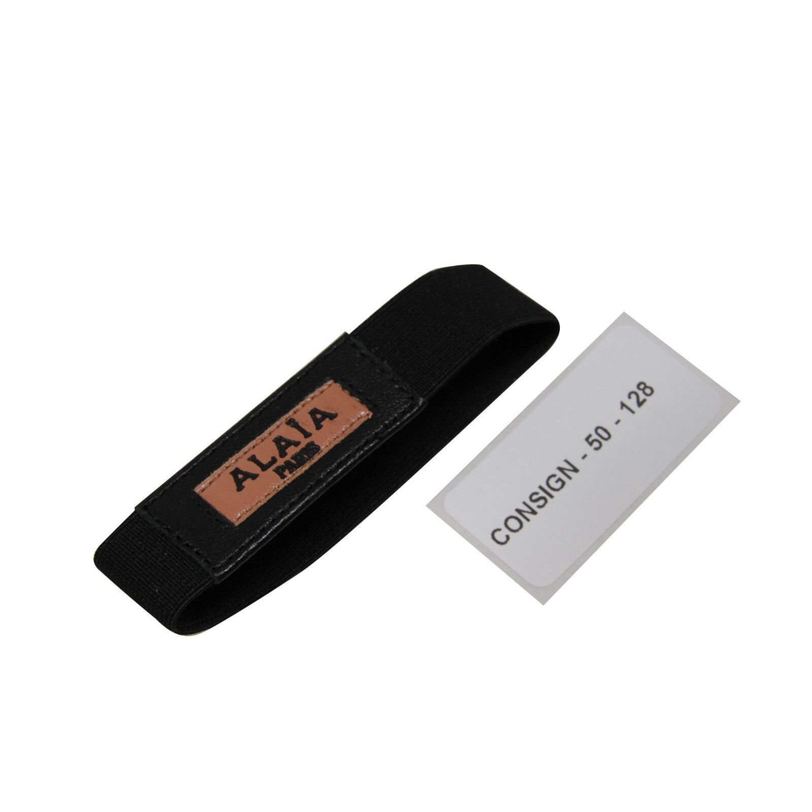 Alaia Logo Wristband Bracelet Black Tan Leather Elasticti Size ONE SIZE - 7 Thumbnail