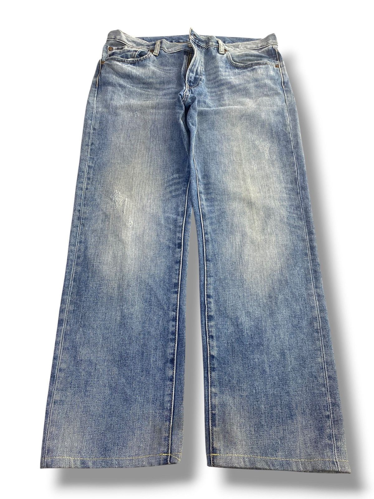 Uniqlo Uniqlo Blue Acid Wash Faded Style Loose Jeans Size US 34 / EU 50 - 1 Thumbnail
