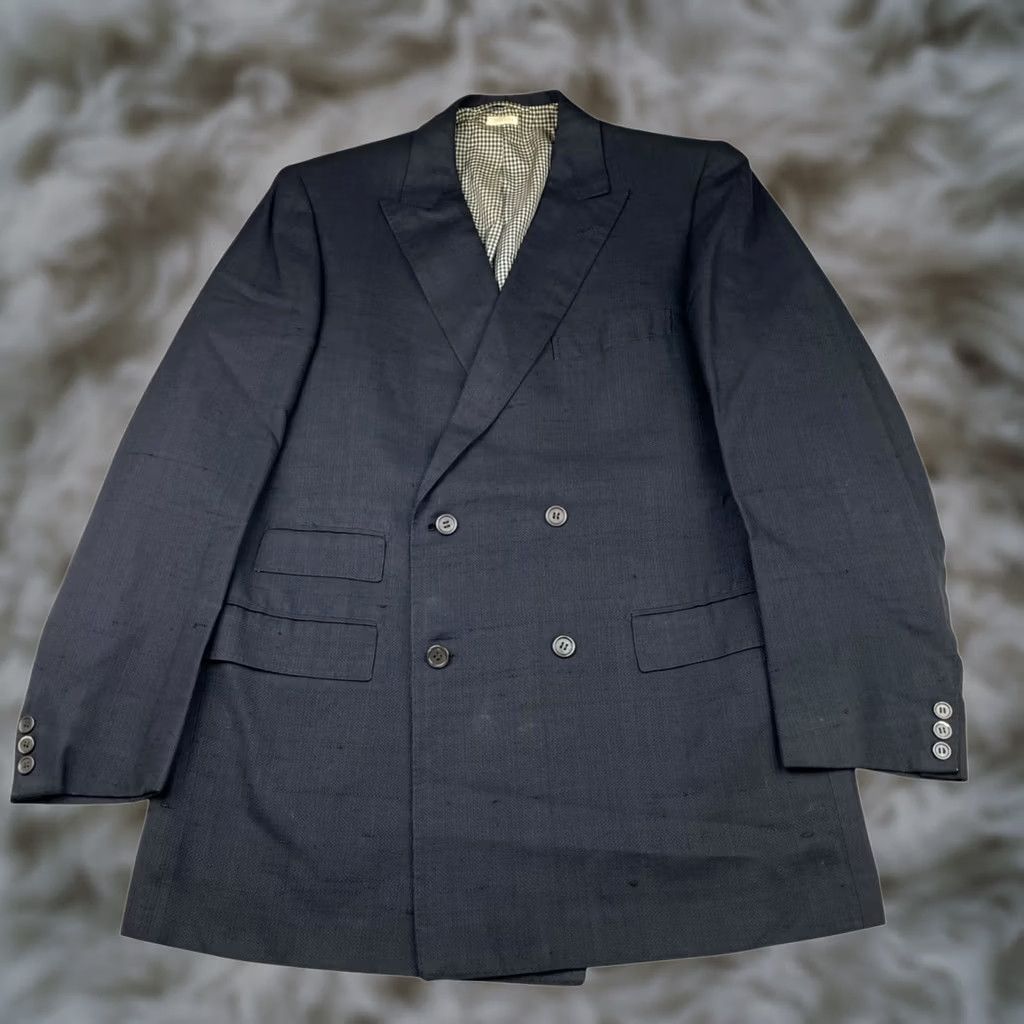 Brioni Brioni Blazer Shirt? No, Brioni Blazer 100% Silk Double Breasted Black 40R US Italy Mens Blazer Notch Lapel Four-Button Front Vintage? No Size 40R - 1 Thumbnail