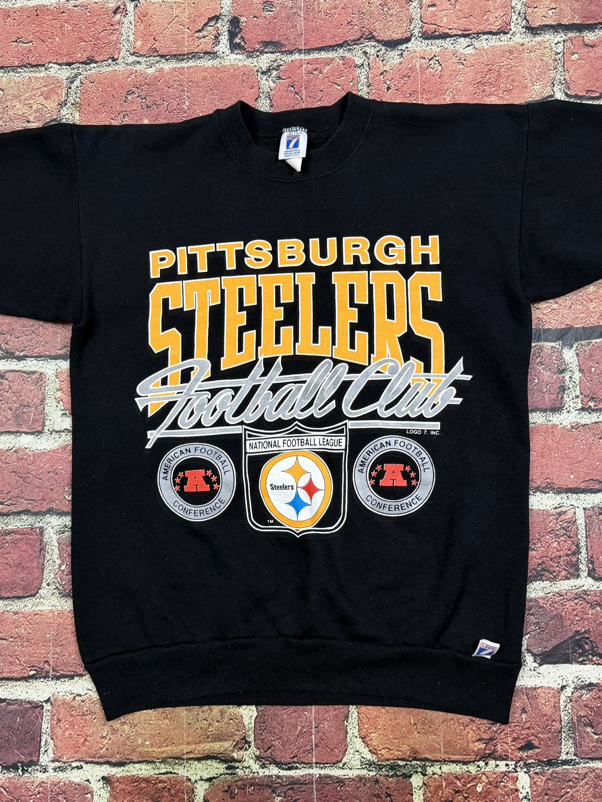 Logo 7 Vintage 90s Pittsburgh Steelers NFL Football Club Sweatshirt Size US L / EU 52-54 / 3 - 2 Thumbnail