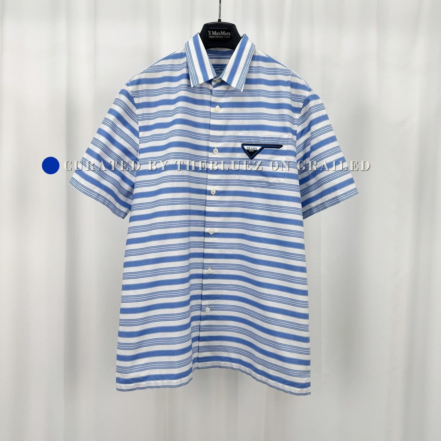 Prada Prada Triangle Logo Stripe Short Sleeve Shirt Size US M / EU 48-50 / 2 - 1 Thumbnail