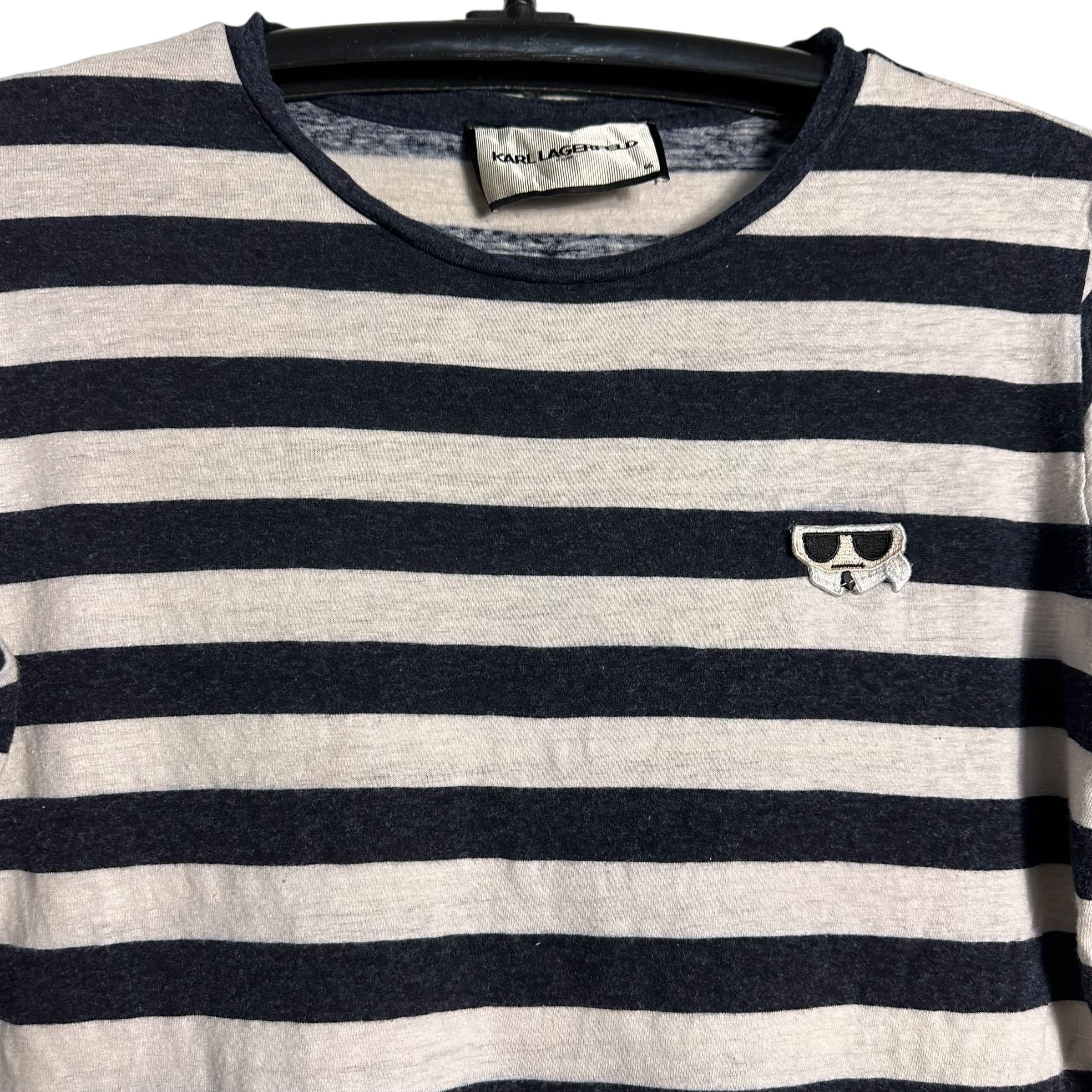 Karl Lagerfeld 🔥RARE🔥Vintage Karl Lagerfeld Stripes T-shirt Size ONE SIZE - 3 Thumbnail