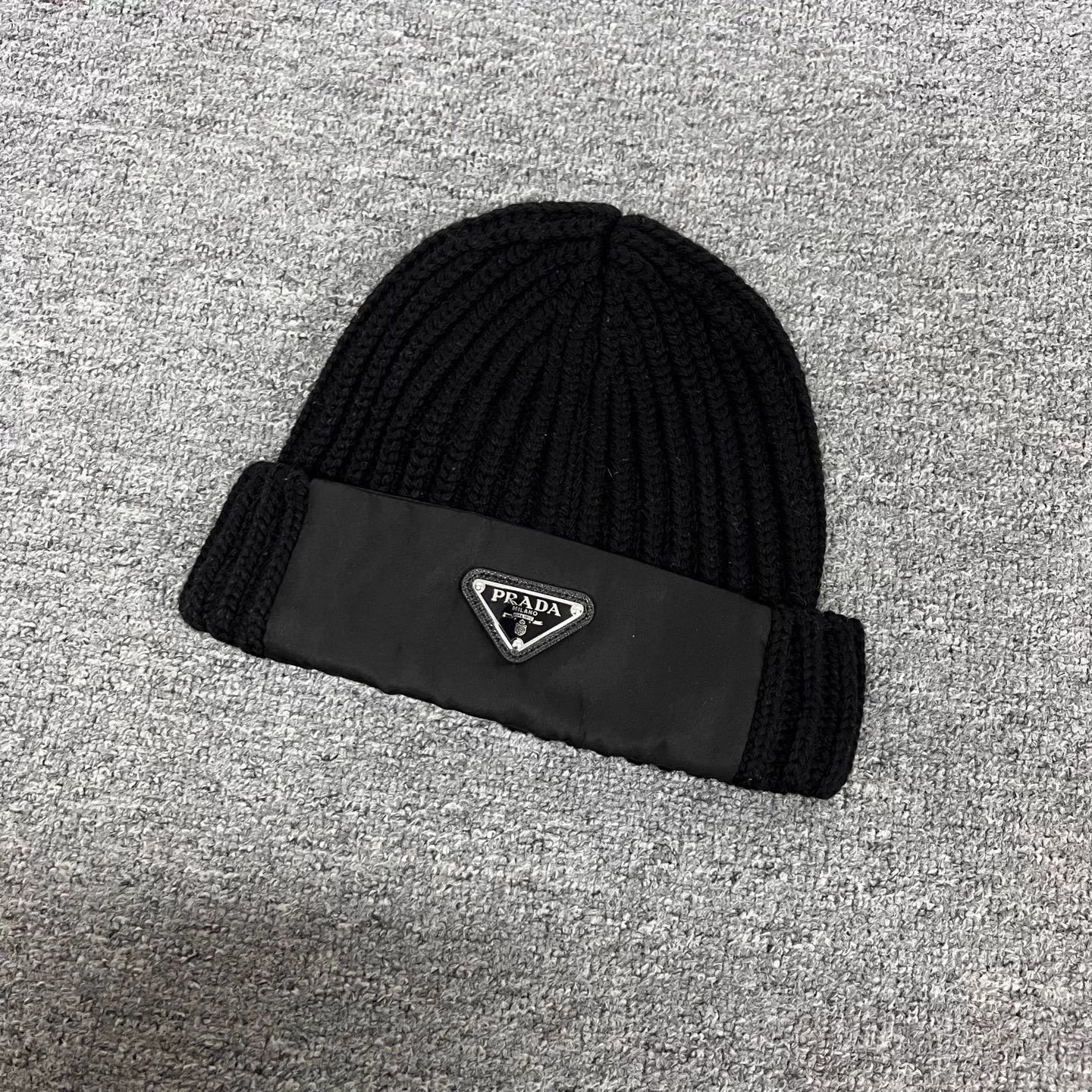 Miu Miu × Prada Prada Sport Black Knit Beanie | Grailed