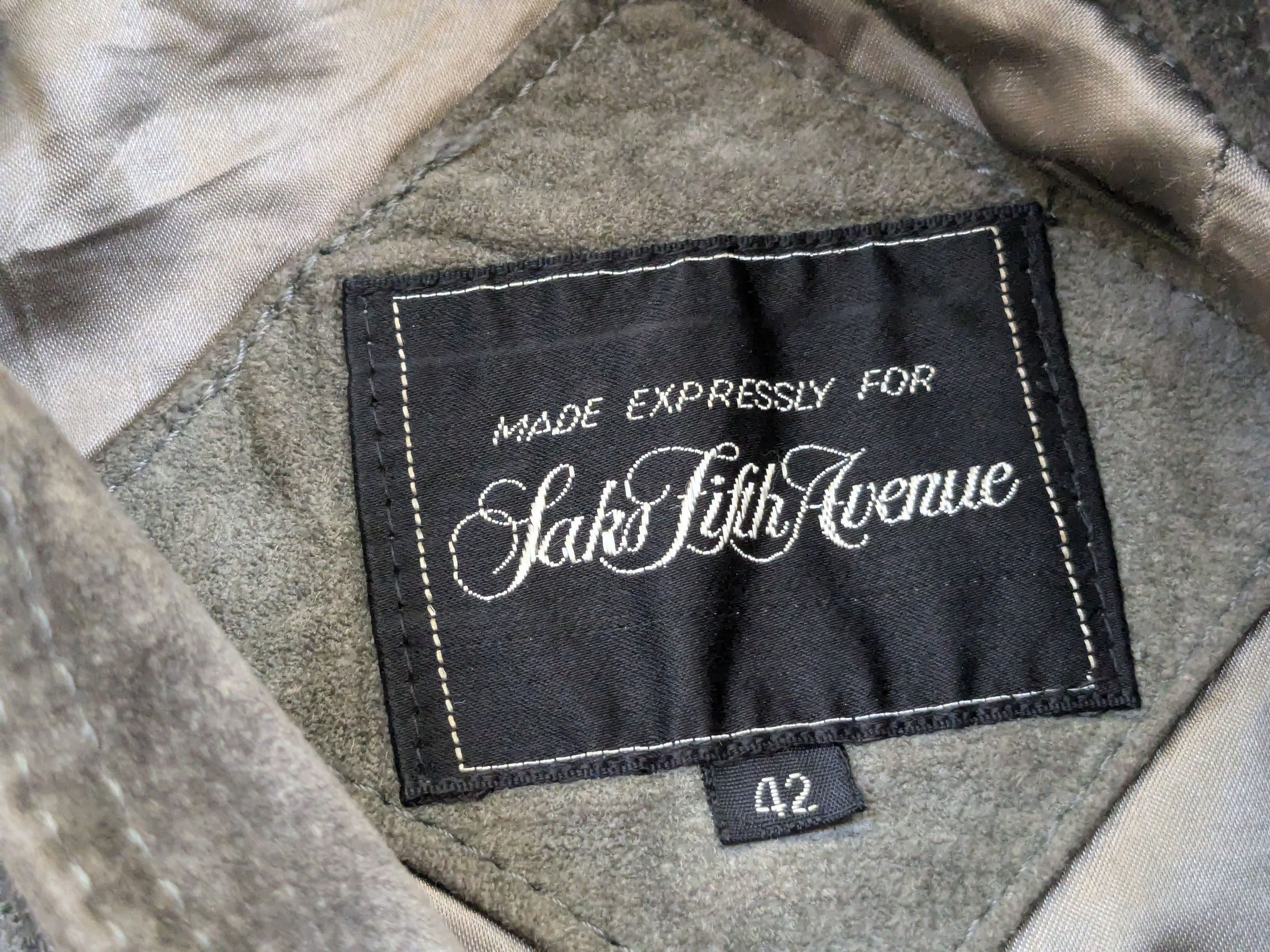 Saks Fifth Avenue Vintage Sak's Fifth Avenue Suede Jacket Gray 42 Large Bomber Size US L / EU 52-54 / 3 - 8 Thumbnail
