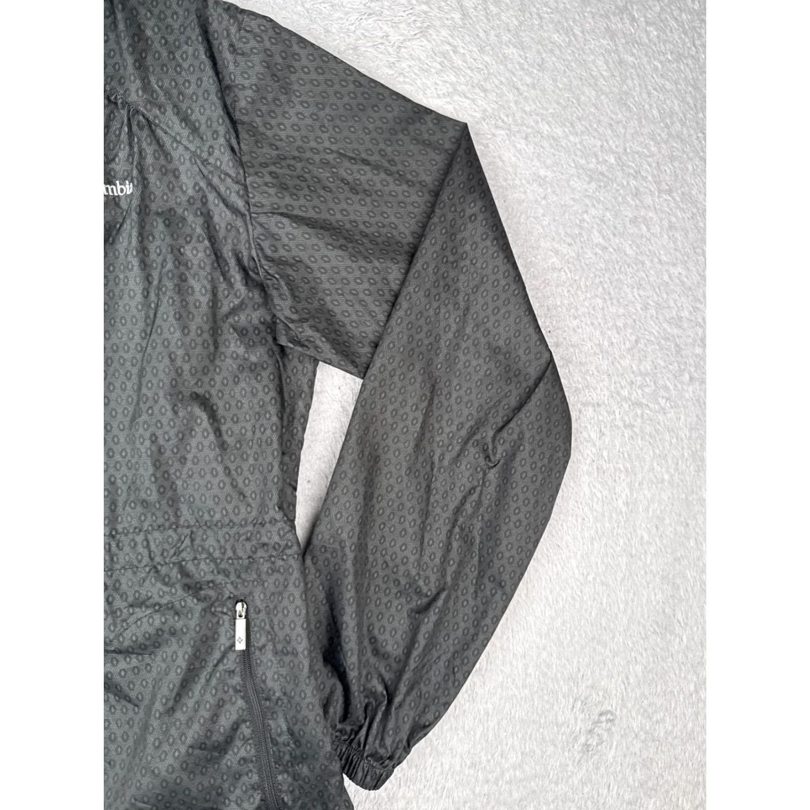 Rains Columbia Jacket Womens Medium Gray Windbreaker Hooded Full Zip Nylon Shell Size M / US 6-8 / IT 42-44 - 5 Thumbnail