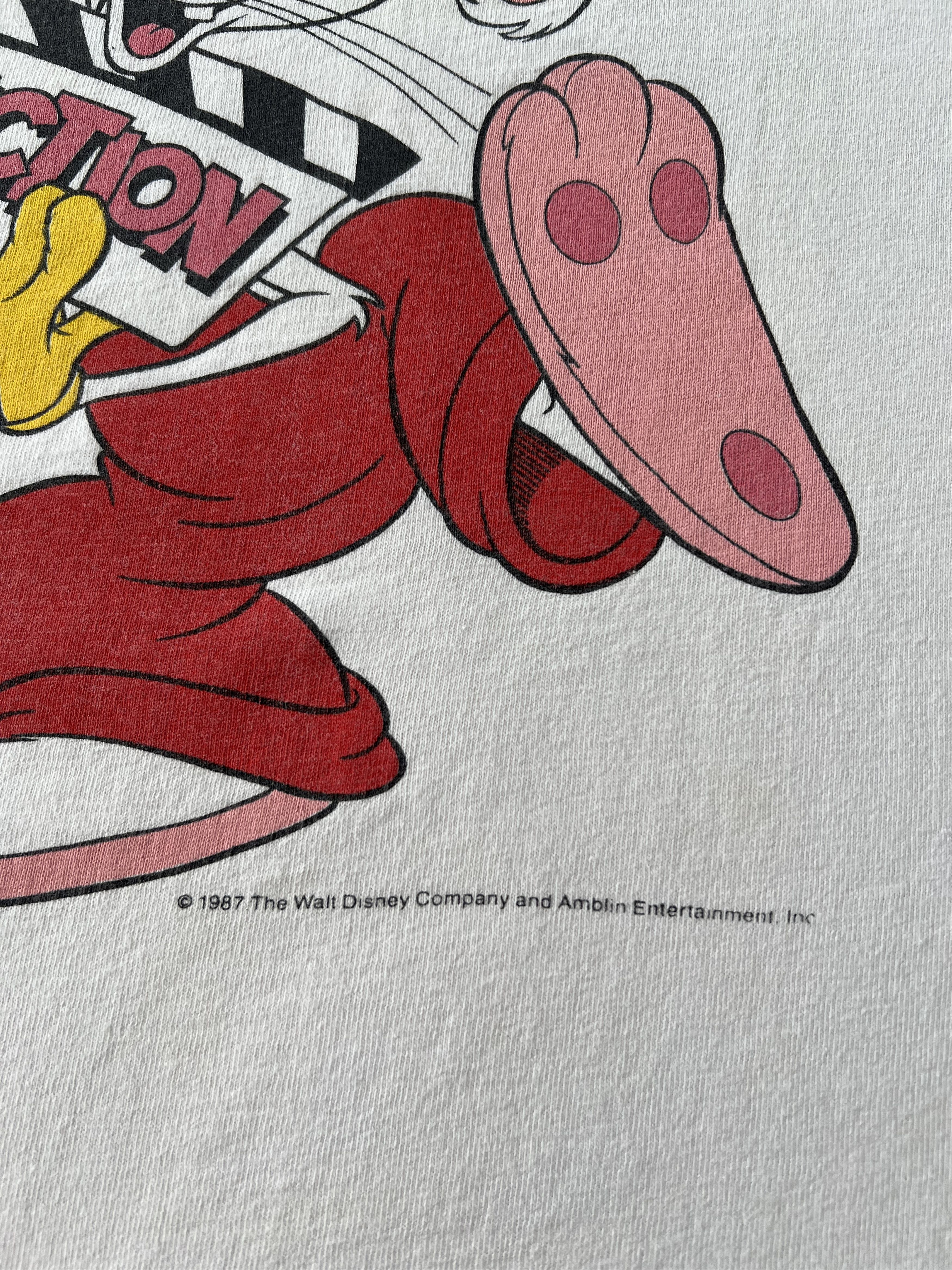 Disney Vintage 1987 Roger Rabbit Disney Cartoon White T-shirt Size US L / EU 52-54 / 3 - 5 Thumbnail