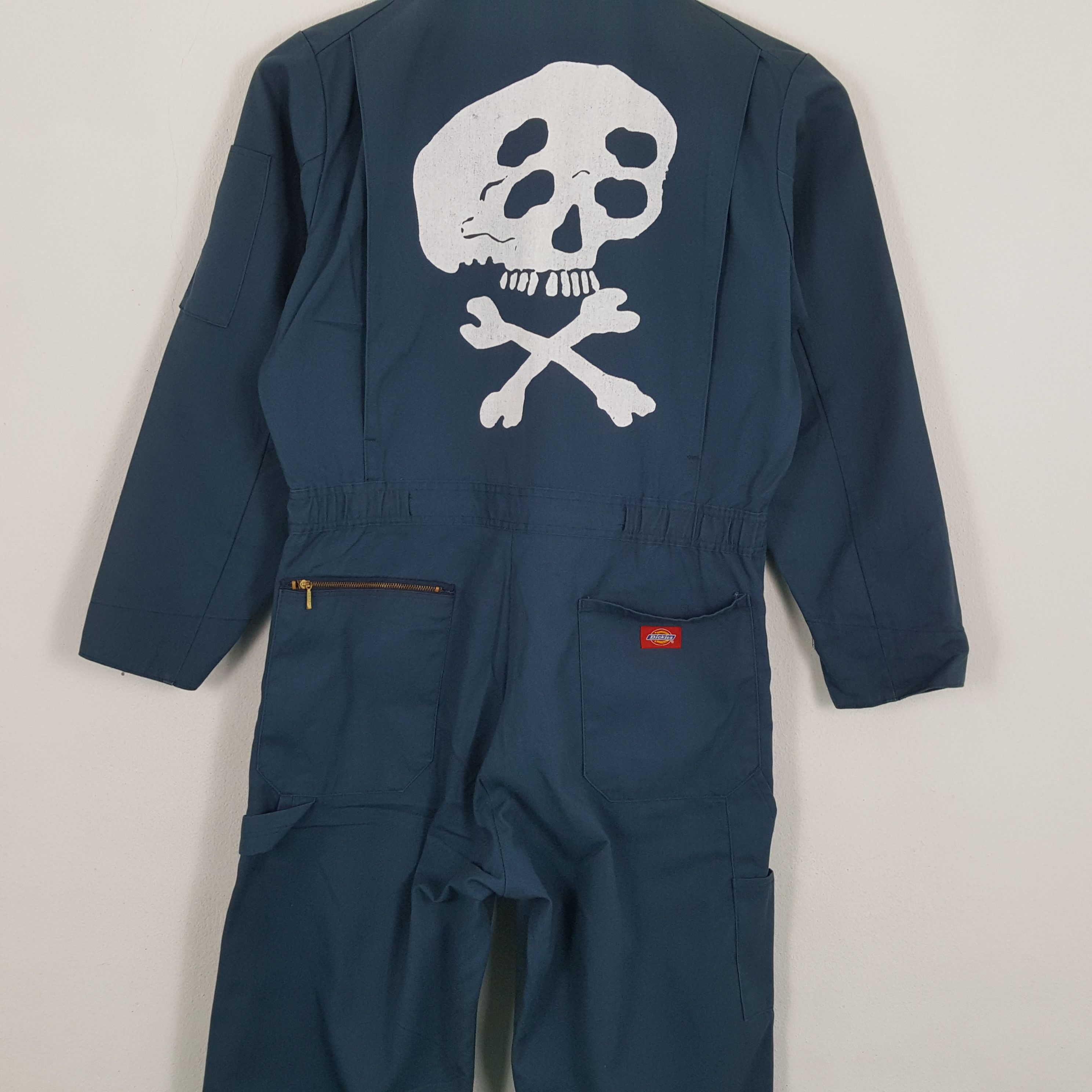 Dickies × Vintage Vintage DICKIES Streewear Skateboard Skull Coverall Jacket Size US L / EU 52-54 / 3 - 2 Thumbnail