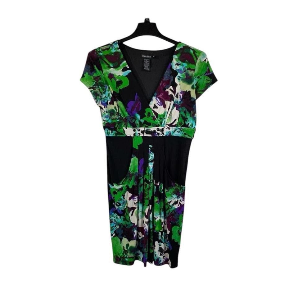 Vintage Roulette Women’s V Neck Dress Retro Style Floral Dress Size M / US 6-8 / IT 42-44 - 1 Thumbnail
