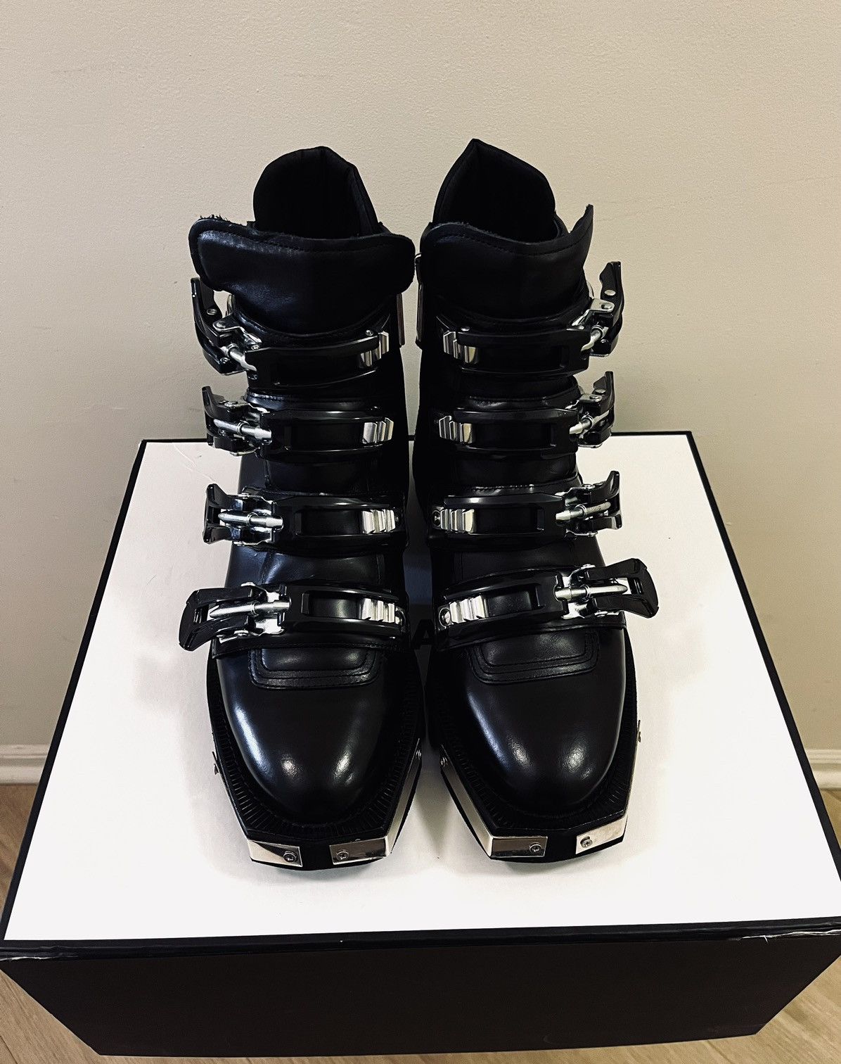 Dsquared2 Dsquared2 Black Leather Robot/ Military Style Boots Size US 11 / EU 44 - 1 Thumbnail