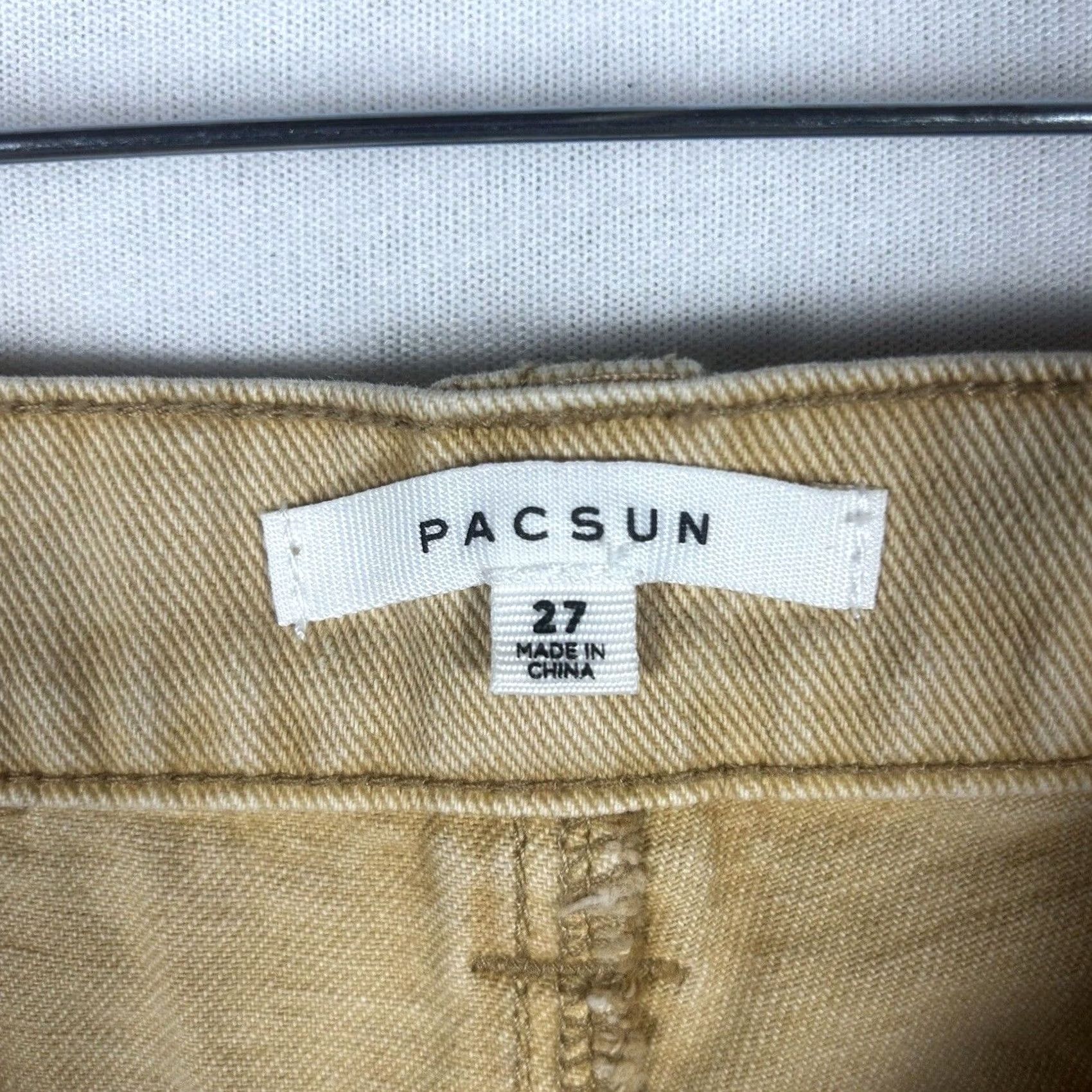 Pacsun PacSun High Rise Womens Denim Shorts Size 27 Yellow Festival Cheeky 2.5" Inseam Size 27" / US 4 / IT 40 - 3 Thumbnail