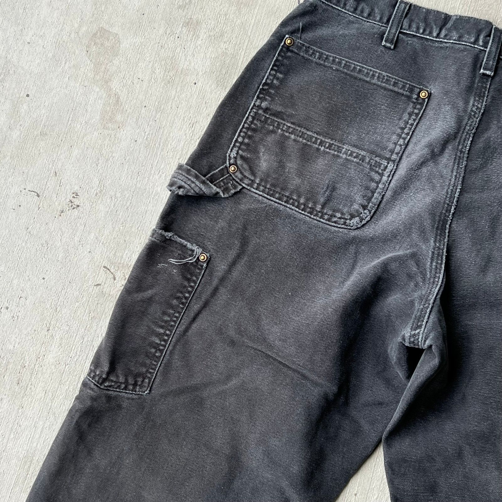 Carhartt × Vintage Carhartt faded black double knee work wear carpenter pants Size US 31 - 10 Thumbnail