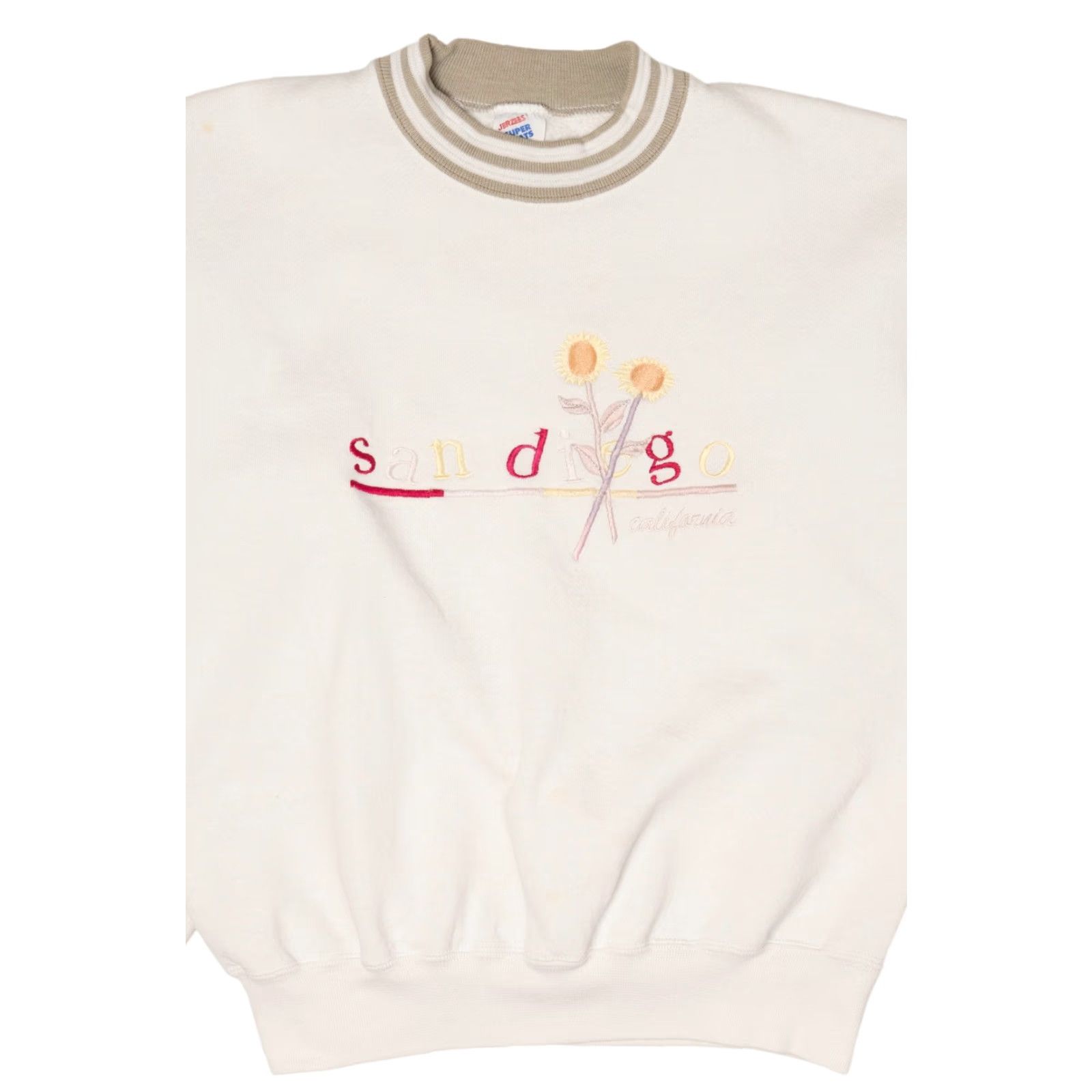 Jerzees VINTAGE Jerzees San Diego California Sweatshirt 1990s White Adult Medium Mens Size US M / EU 48-50 / 2 - 5 Thumbnail
