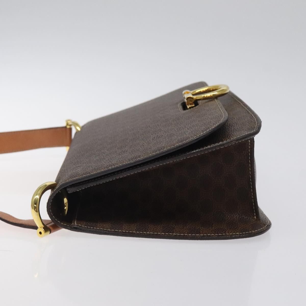 Celine CELINE Macadam Canvas Shoulder Bag Pvc Leather Brown Gold Size ONE SIZE - 5 Thumbnail