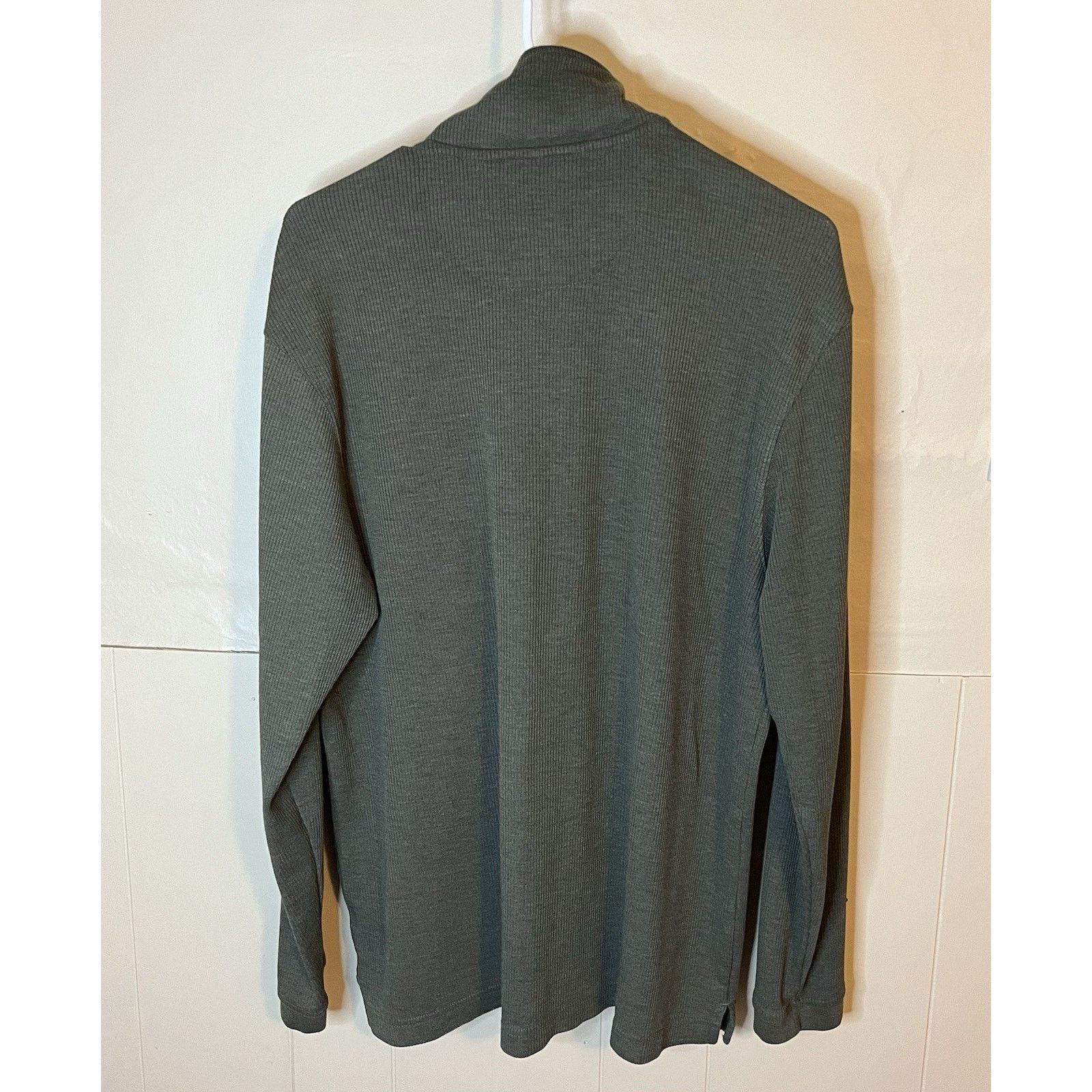 Haggar Haggar Mens Large Olive Green 1/4 Zip Pullover Sweater Size US L / EU 52-54 / 3 - 4 Thumbnail