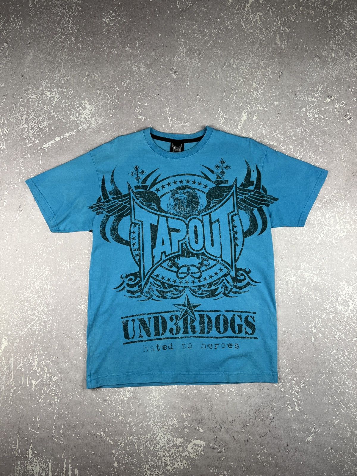 Tapout Crazy Y2K Tapout Tribal Eagle Logo T Shirt Mens M Blue Size US M / EU 48-50 / 2 - 1 Thumbnail