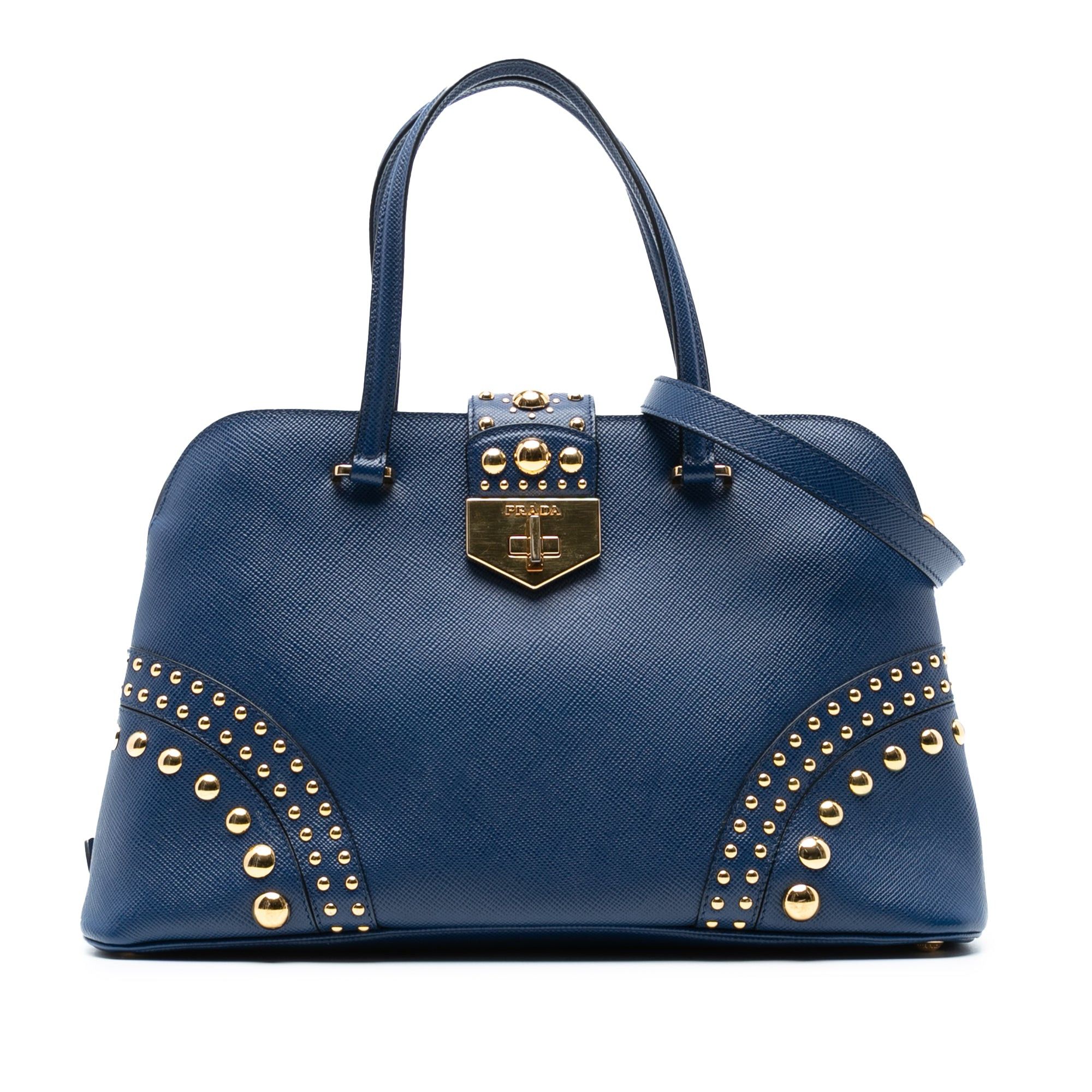 Prada Studded Saffiano Cuir Promenade Satchel Size ONE SIZE - 1 Thumbnail