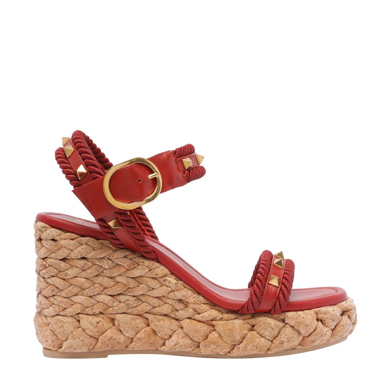 Valentino ROCKSTUD FLATFORM WEDGED SANDALS Size US 7 / IT 37 - 1 Thumbnail