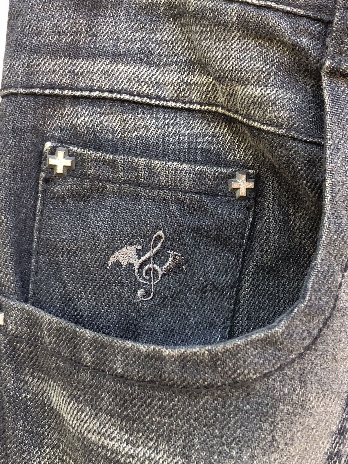 Japanese Brand × Le Grande Bleu (L.G.B.) DeviL’n Bass Printed Chain Zipper Jeans Size US 33 - 11 Thumbnail