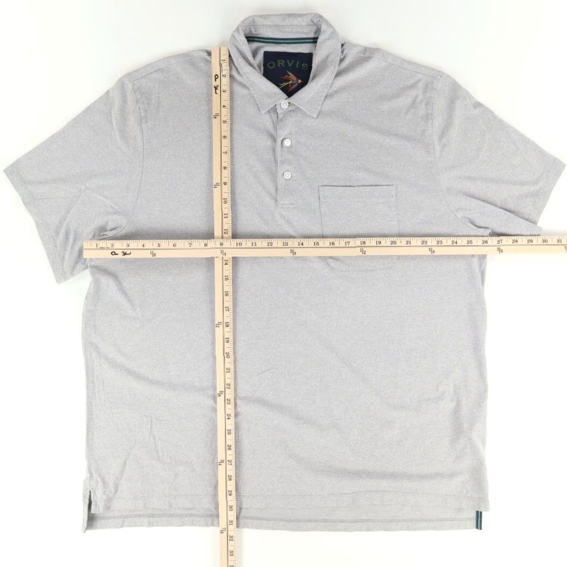 Orvis VINTAGE Orvis Drytex Pima Cotton Blend Solid Polo Shirt Gray Men's 2XL Size US XXL / EU 58 / 5 - 3 Thumbnail