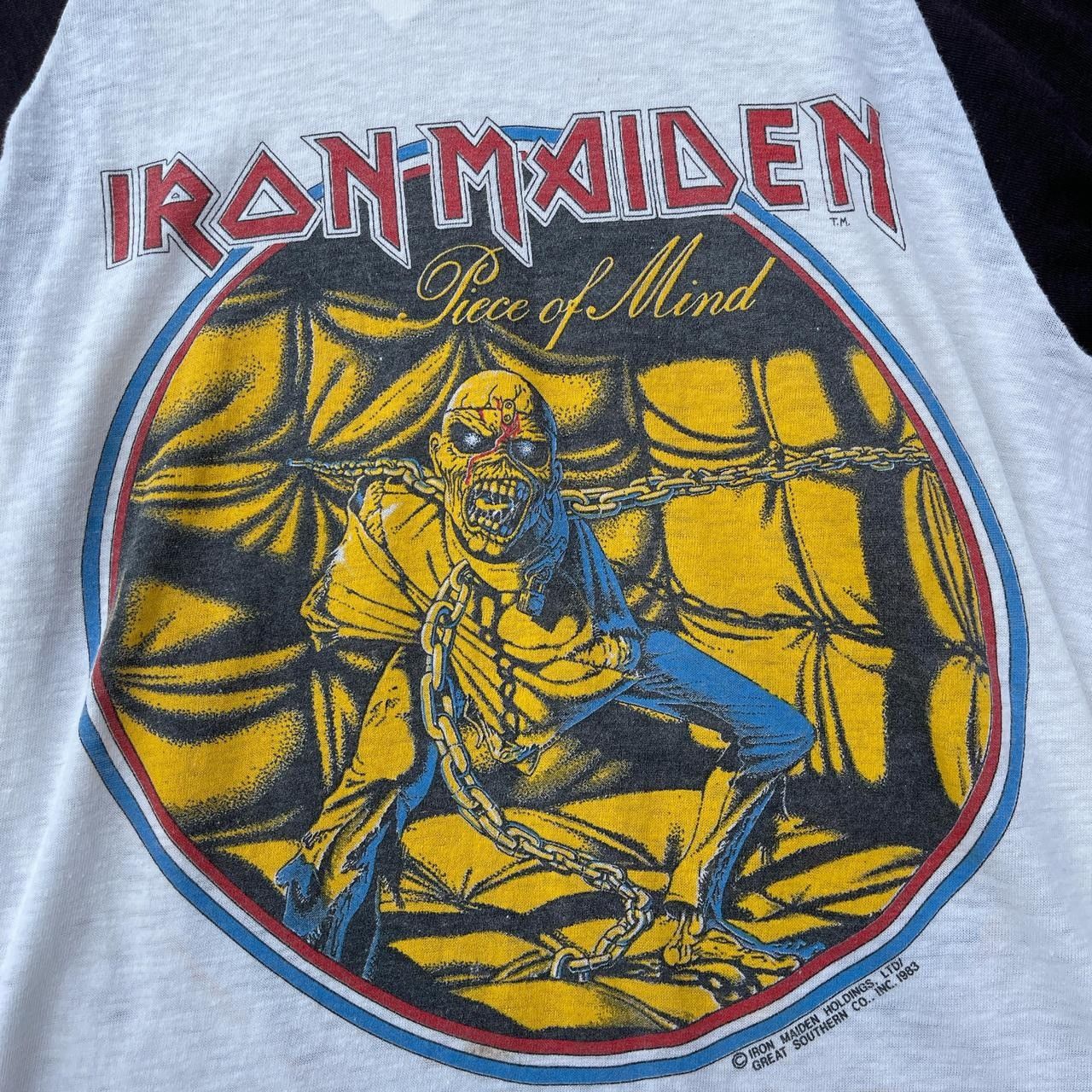 Vintage Vintage 1983 Iron Maiden piece of mind raglan baseball tee Size US S / EU 44-46 / 1 - 2 Thumbnail