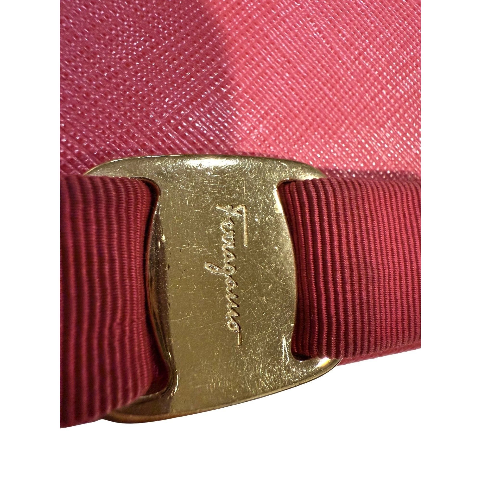 Salvatore Ferragamo Salvatore Ferragamo Pink Leather Chain Strap Clutch With Gol Size ONE SIZE - 3 Thumbnail